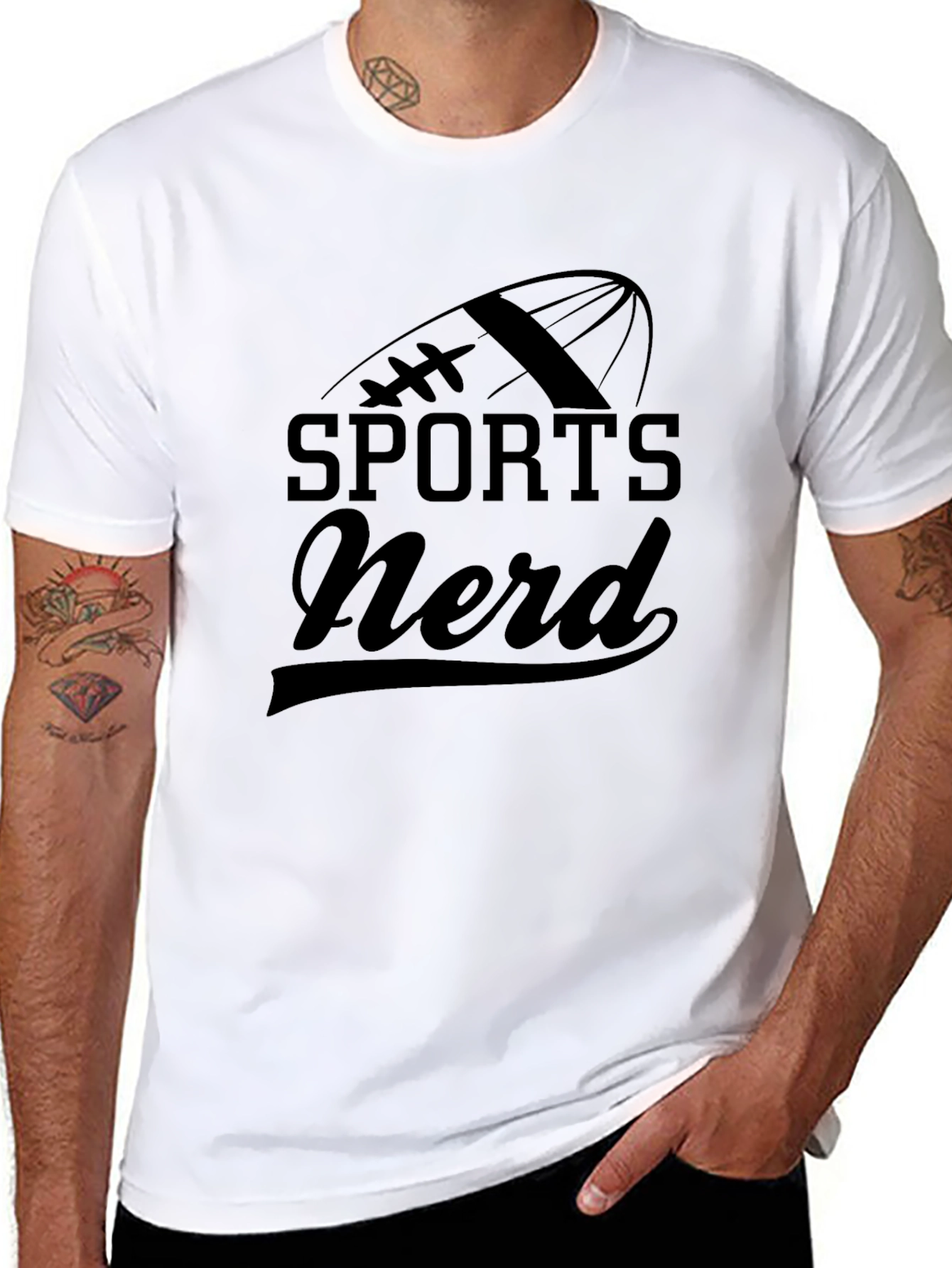 Sports Nerd Graphic T-Shirt - Black Cotton Tee