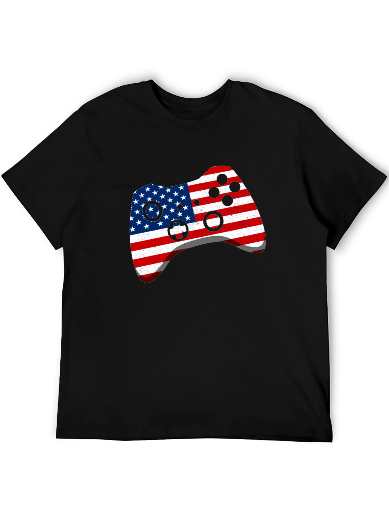 USA Flag Gamer Controller Graphic T-Shirt