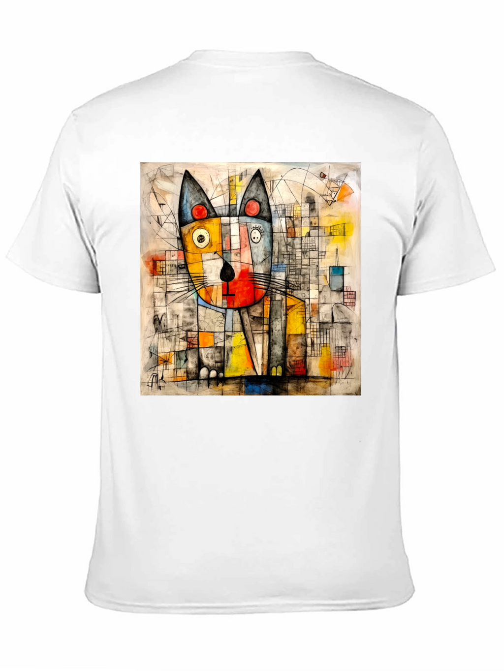 Abstract Cat Art Tee - Modern Artistic Design