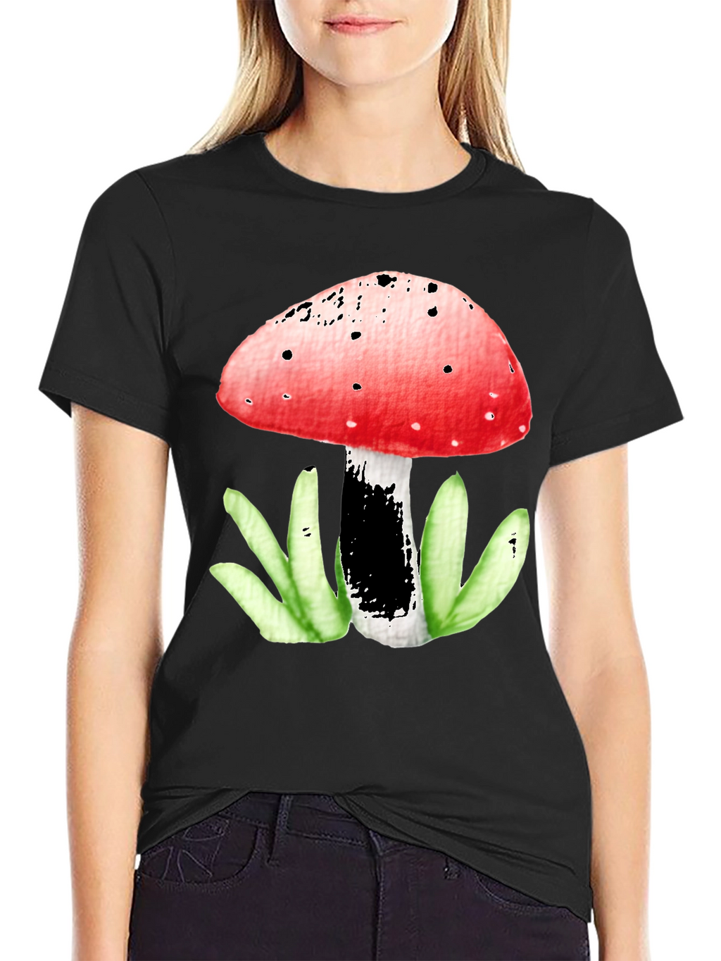 Mushroom Graphic Tee - Funky Red Top