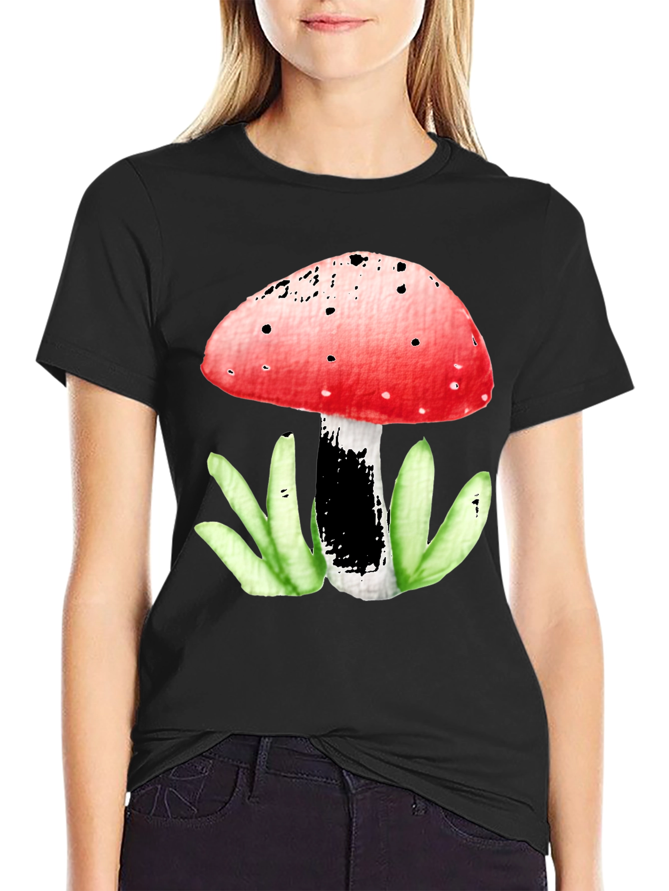 Mushroom Graphic Tee - Funky Red Top