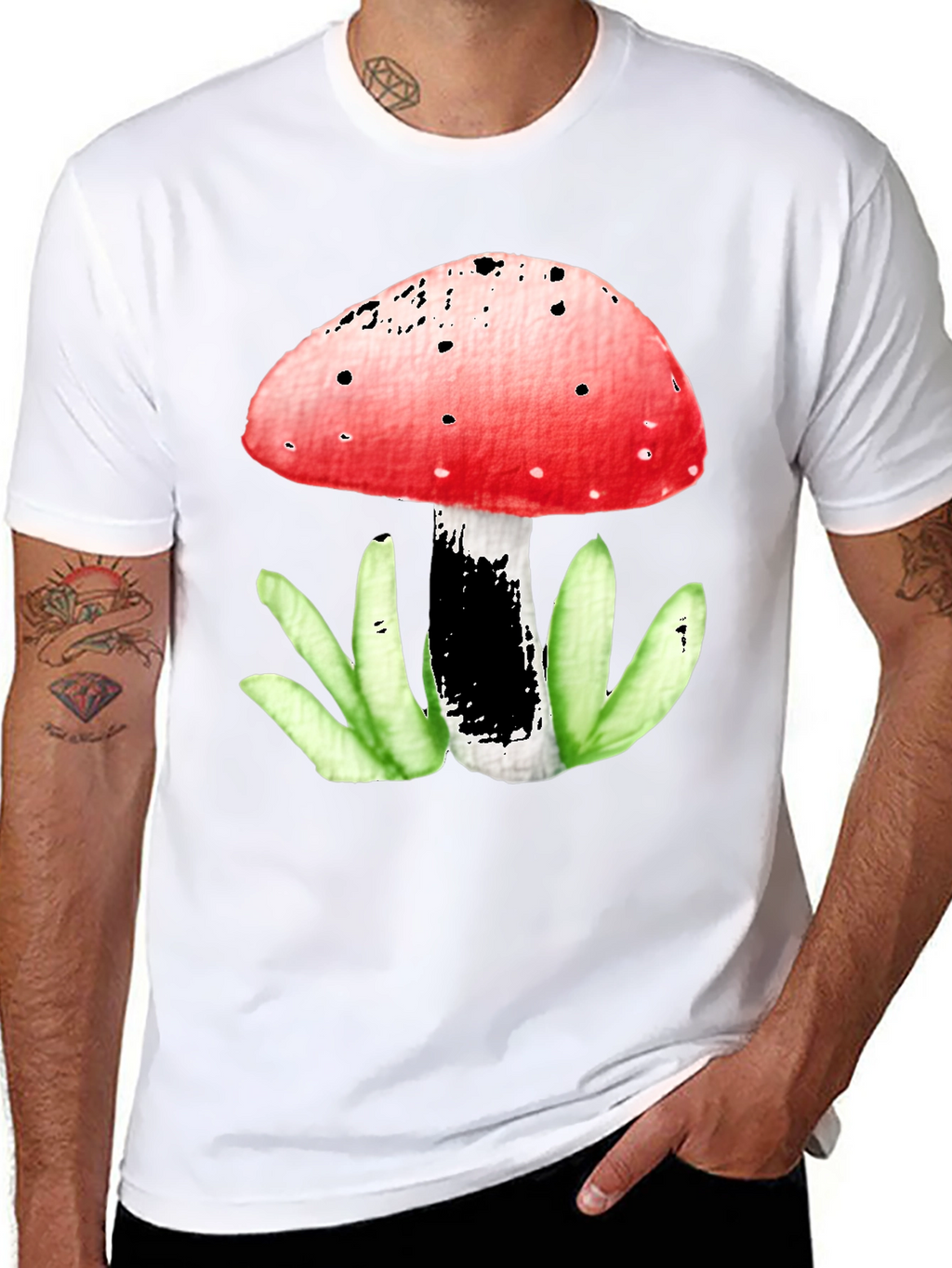 Mushroom Graphic Tee - Funky Red Top