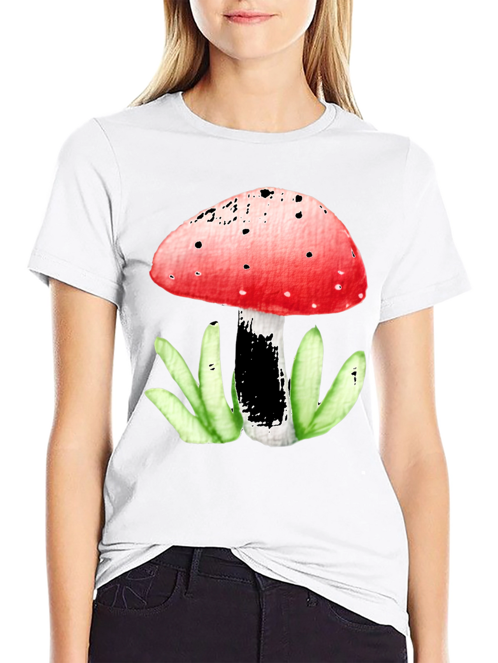 Mushroom Graphic Tee - Funky Red Top