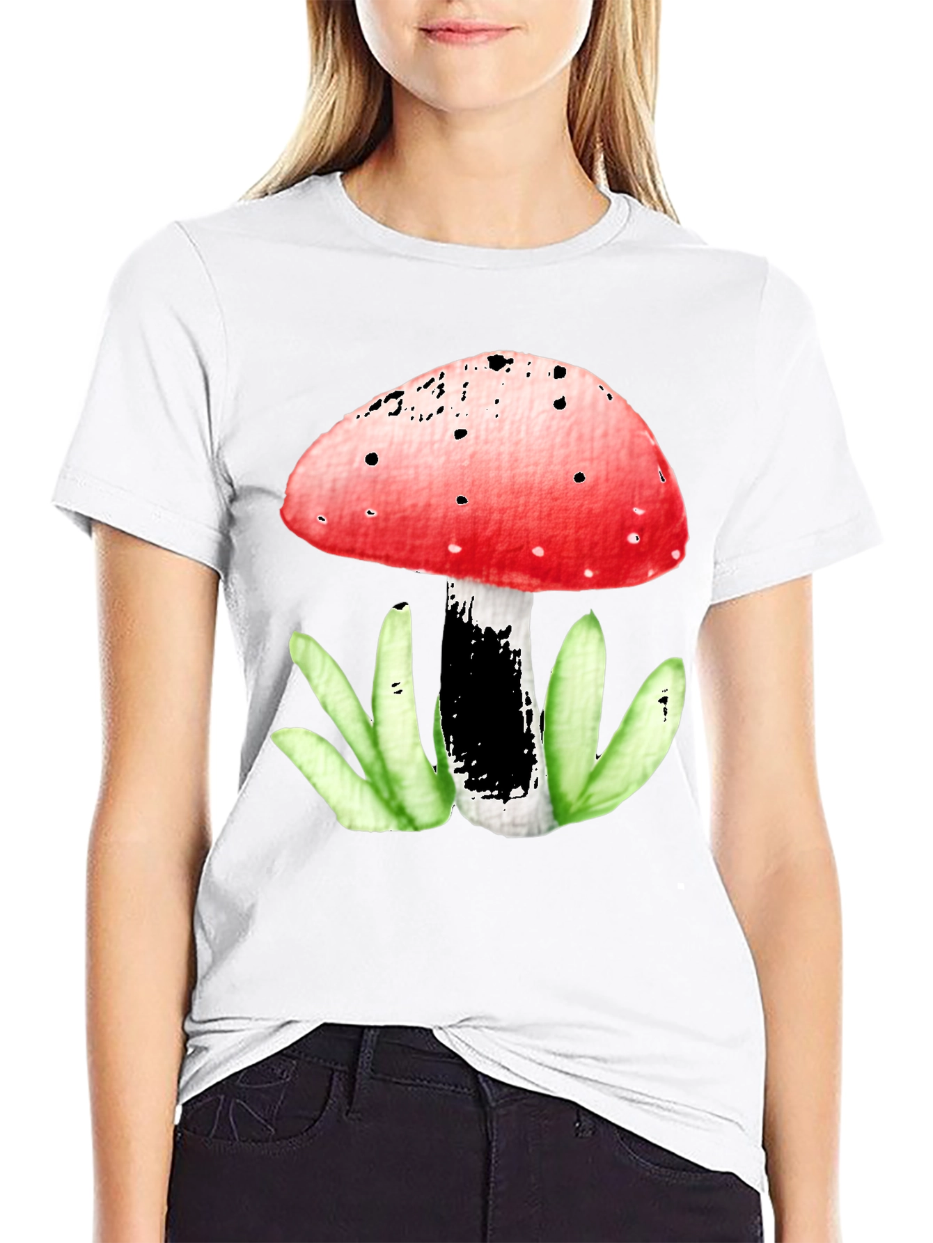 Mushroom Graphic Tee - Funky Red Top