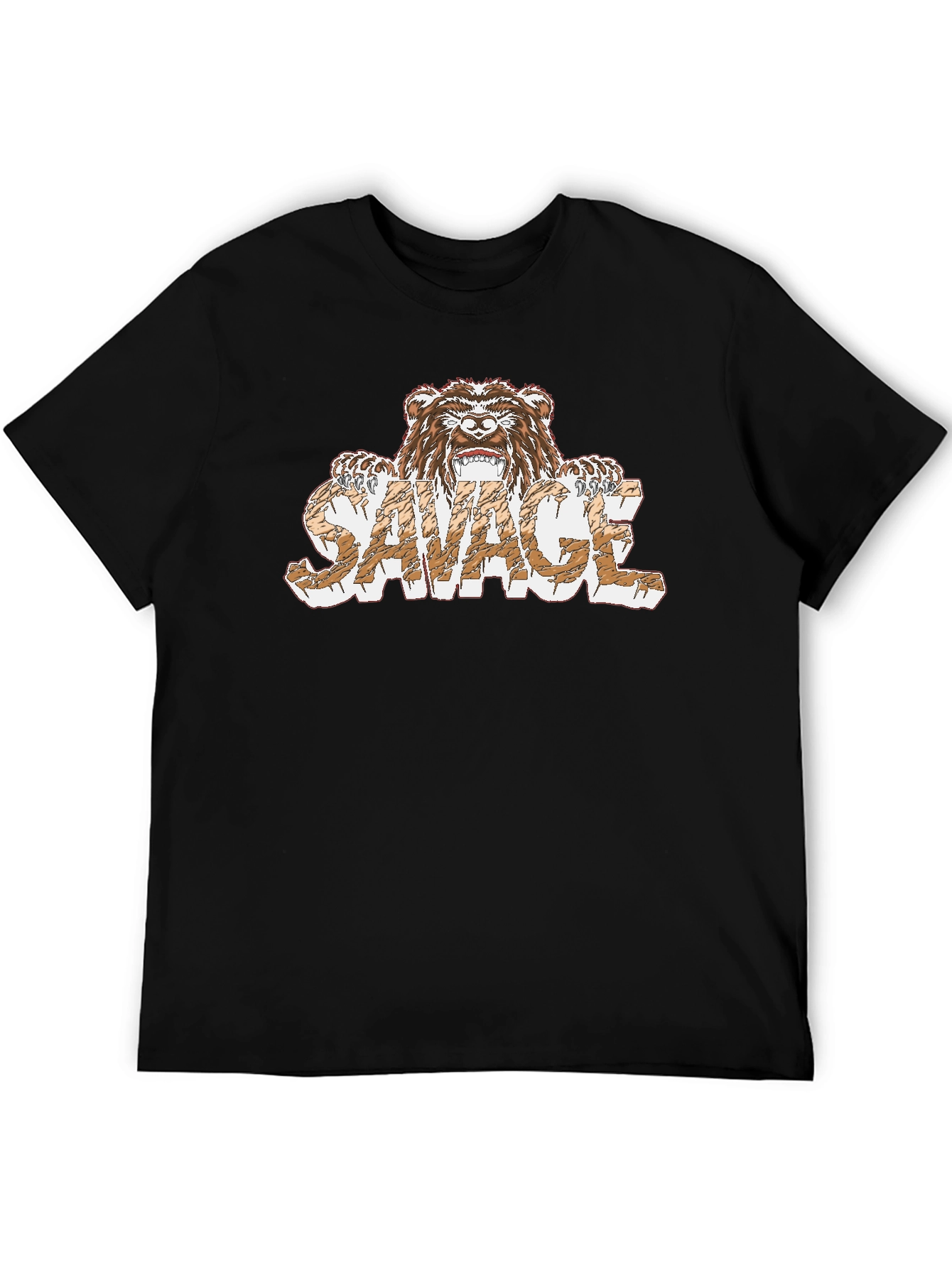 Savage Bear Graphic T-Shirt - Mens Black Tee