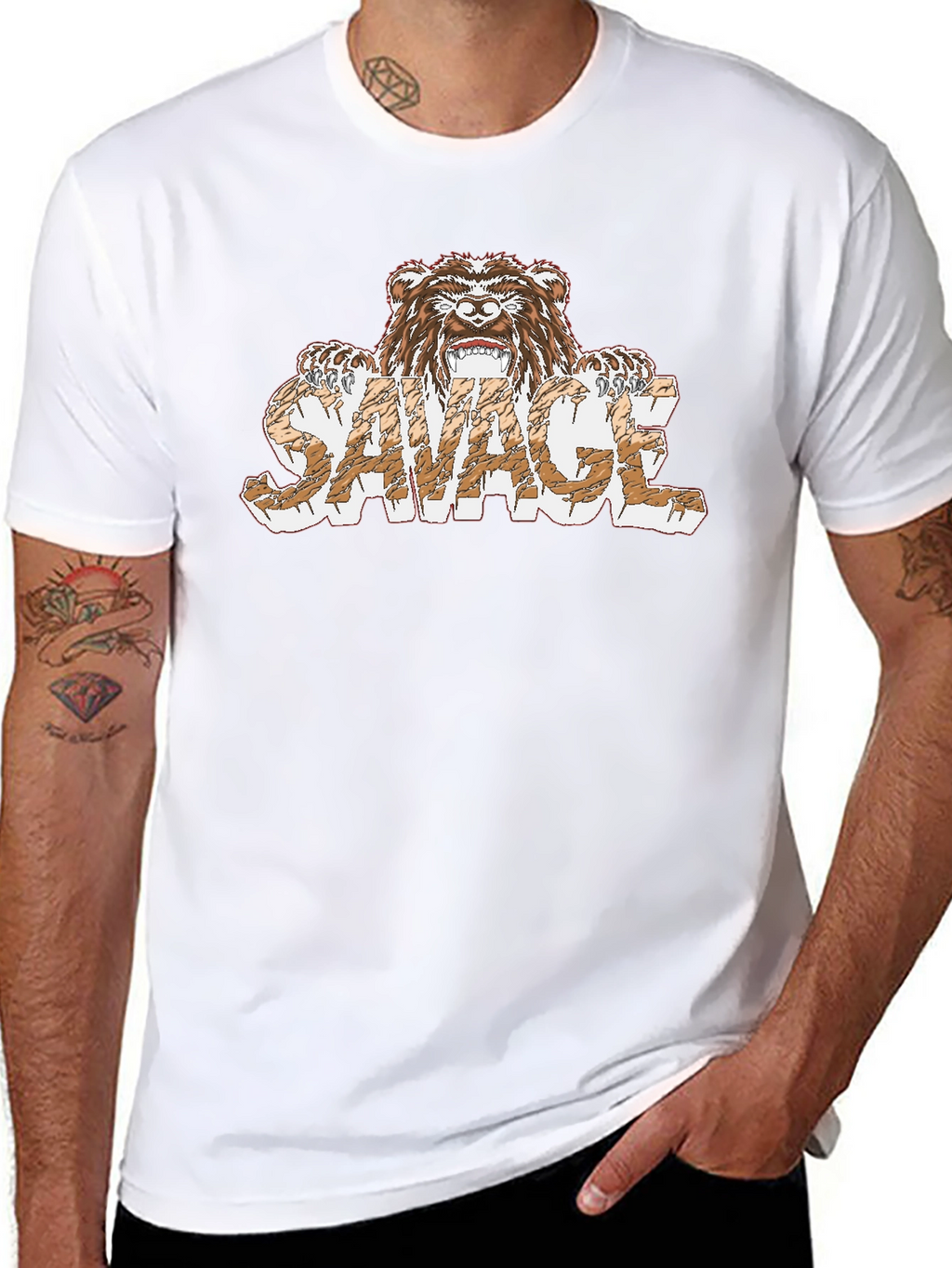 Savage Bear Graphic T-Shirt - Mens Black Tee