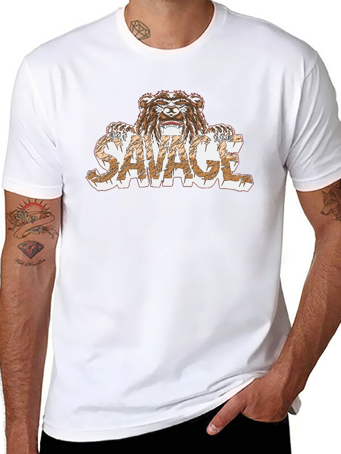 Savage Bear Graphic T-Shirt - Mens Black Tee