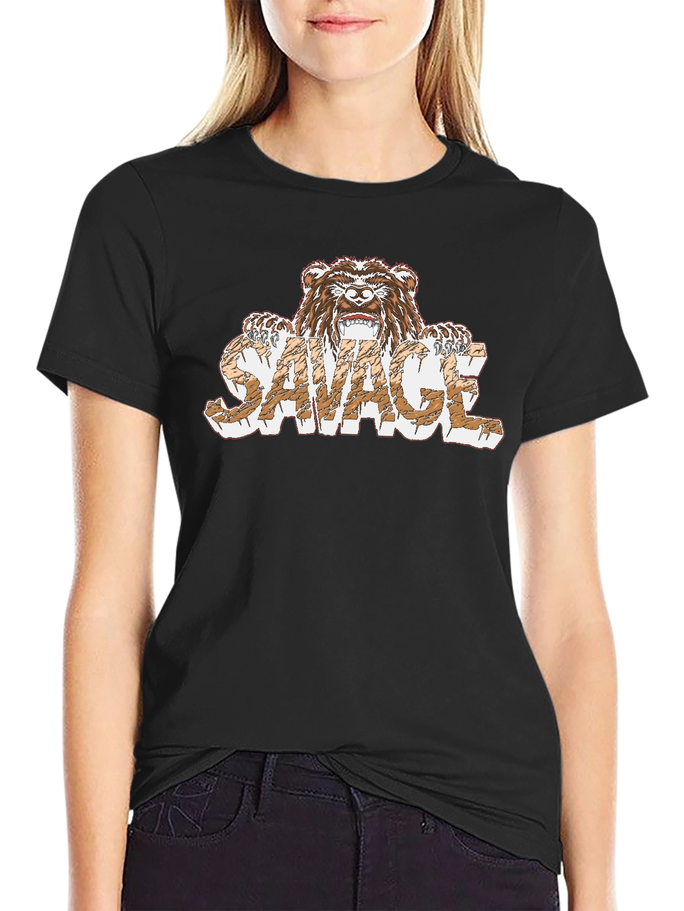 Savage Bear Graphic T-Shirt - Mens Black Tee