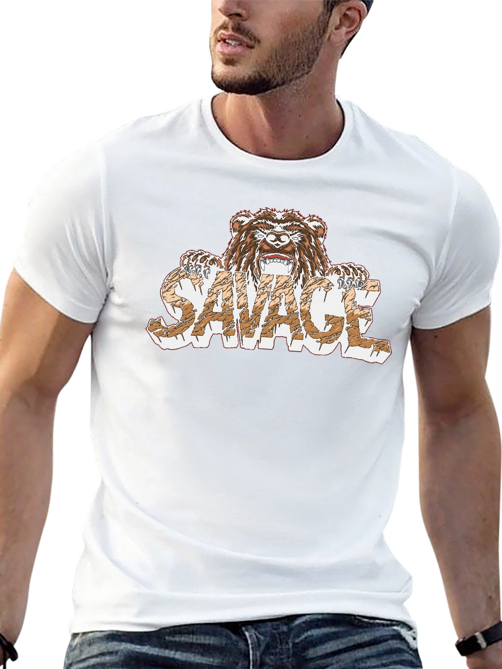 Savage Bear Graphic T-Shirt - Mens Black Tee