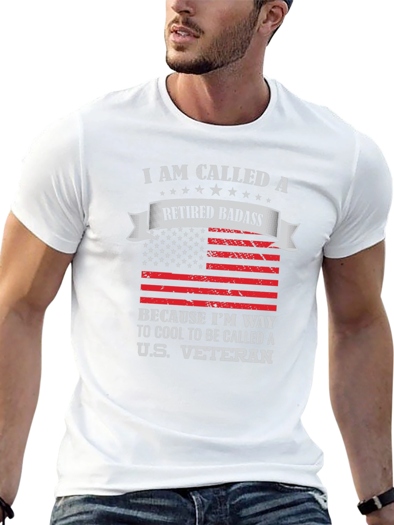 Retired Badass Veteran Graphic T-Shirt