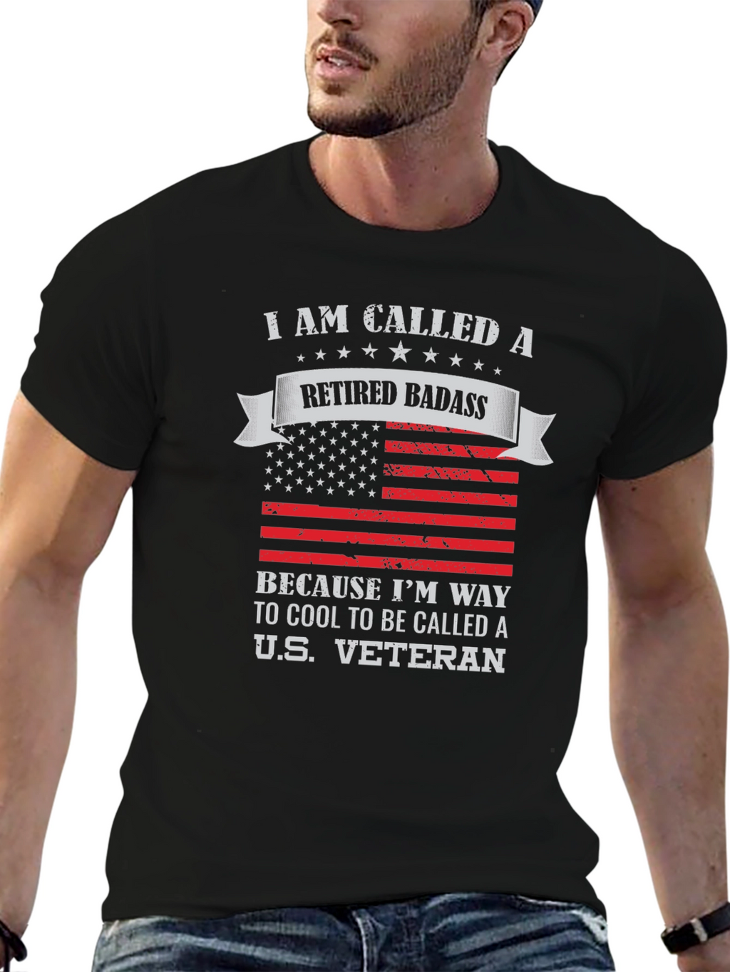 Retired Badass Veteran Graphic T-Shirt