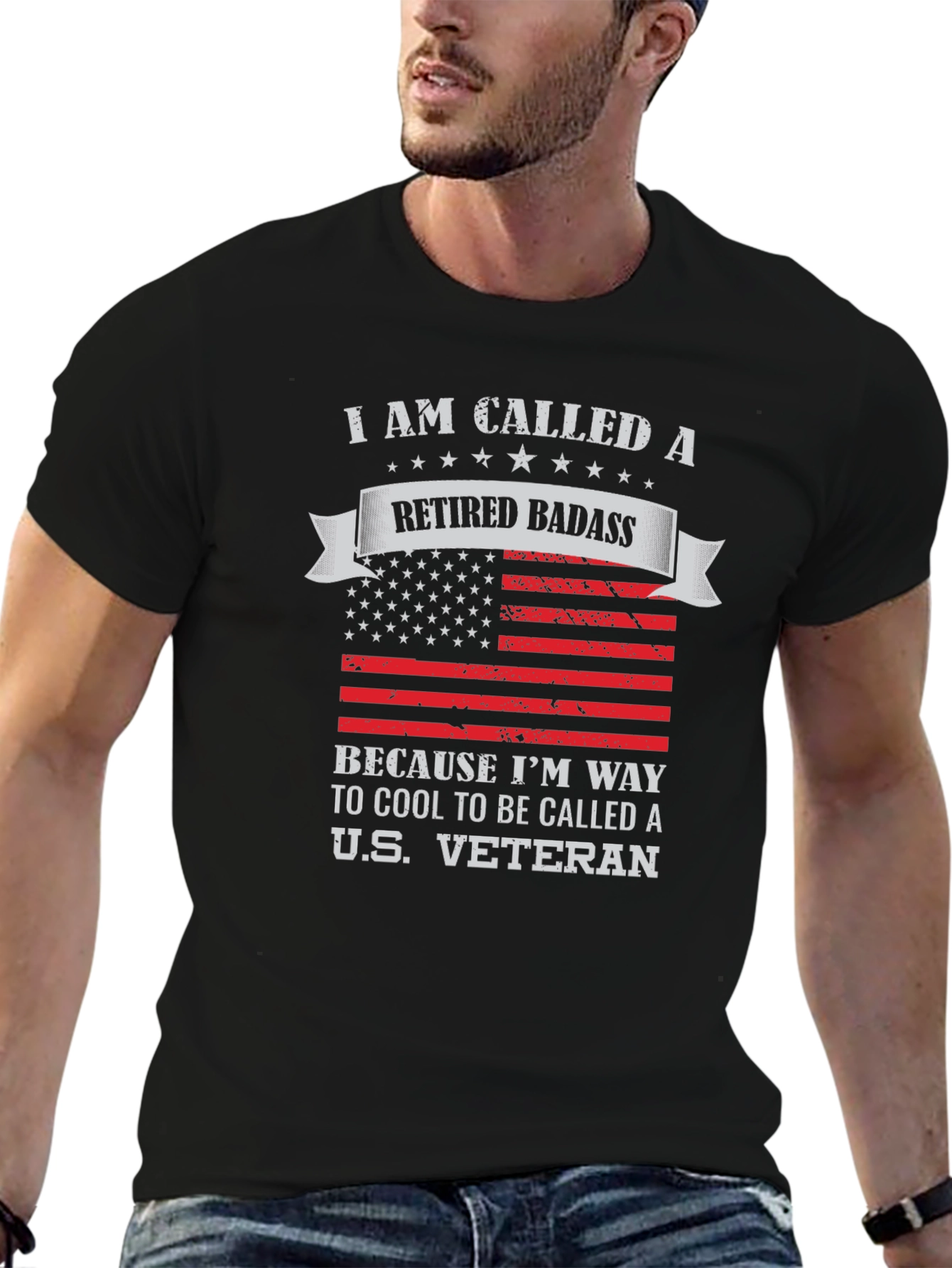 Retired Badass Veteran Graphic T-Shirt