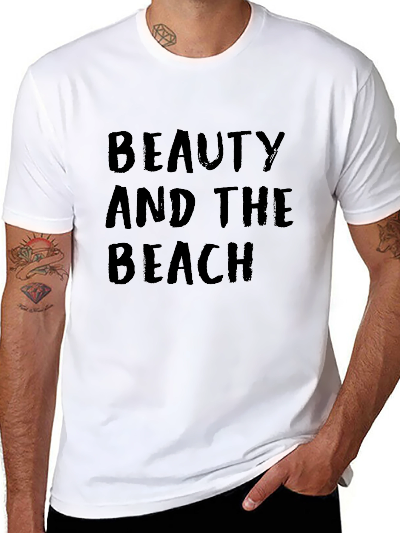 Beauty and the Beach Graphic T-Shirt - Black