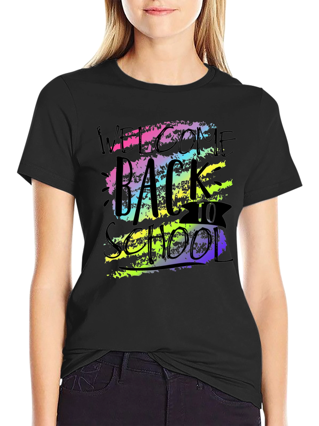 Welcome Back To School Graphic Tee - Black