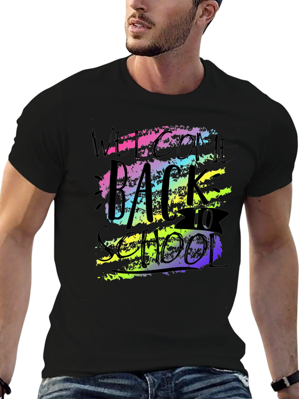 Welcome Back To School Graphic Tee - Black