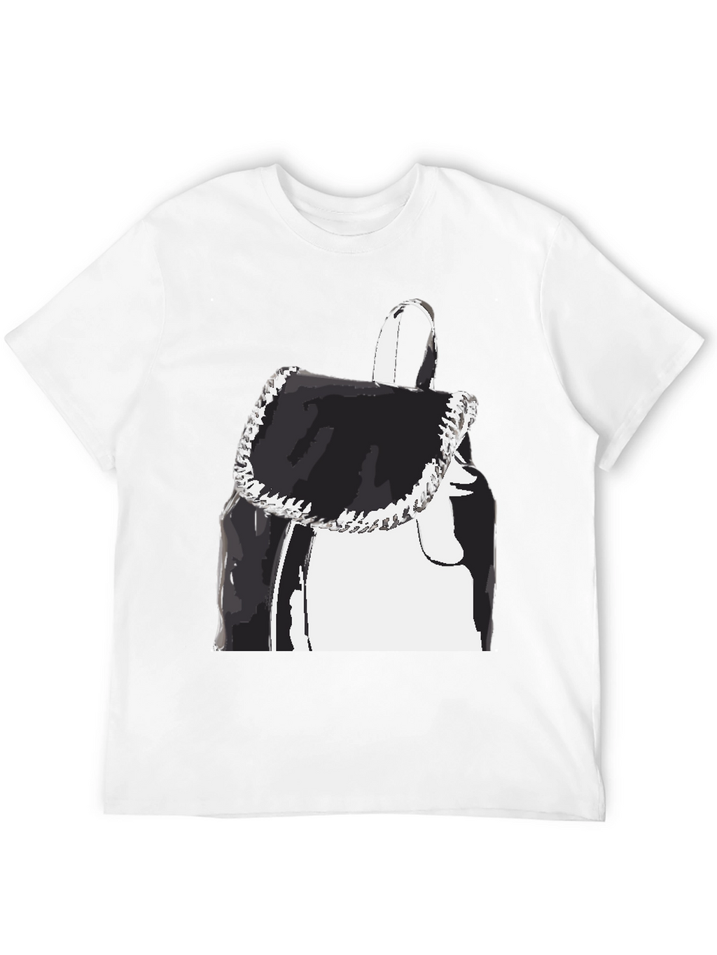 Black Graphic Tee - Backpack Print