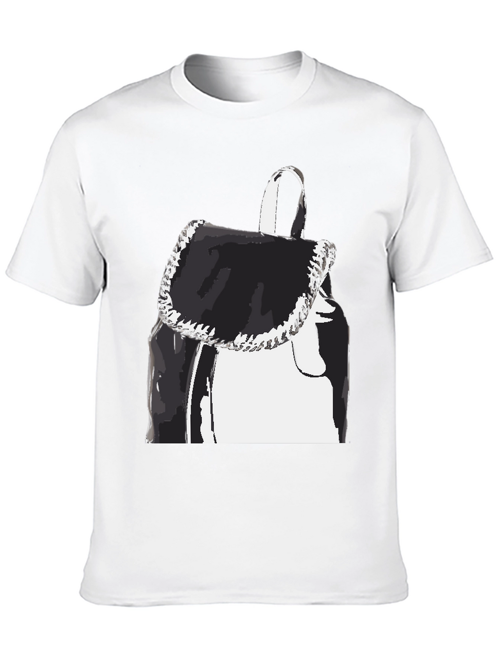 Black Graphic Tee - Backpack Print