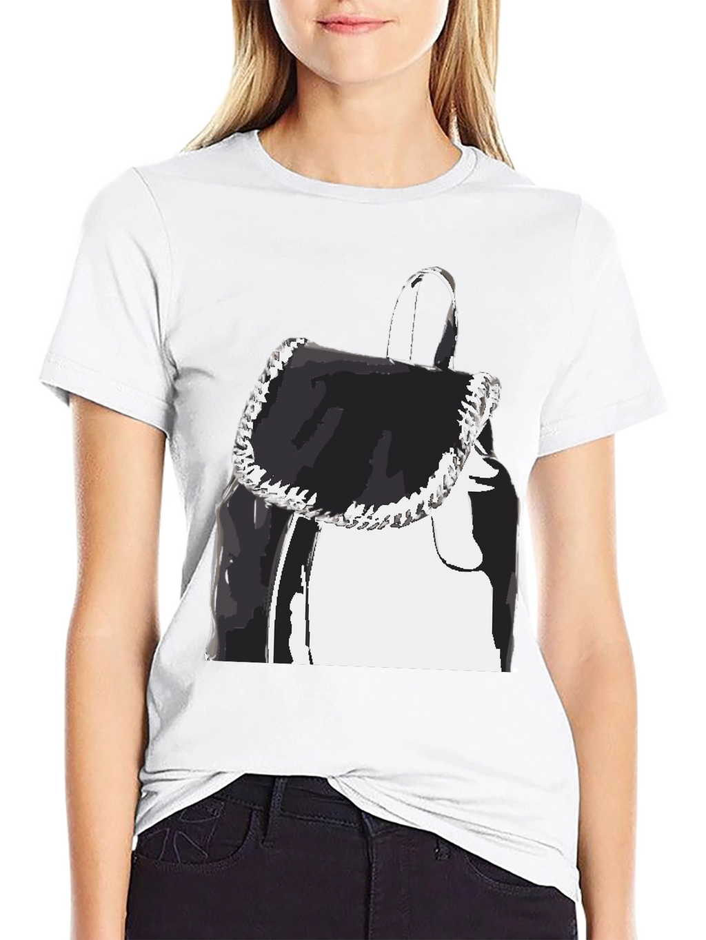 Black Graphic Tee - Backpack Print