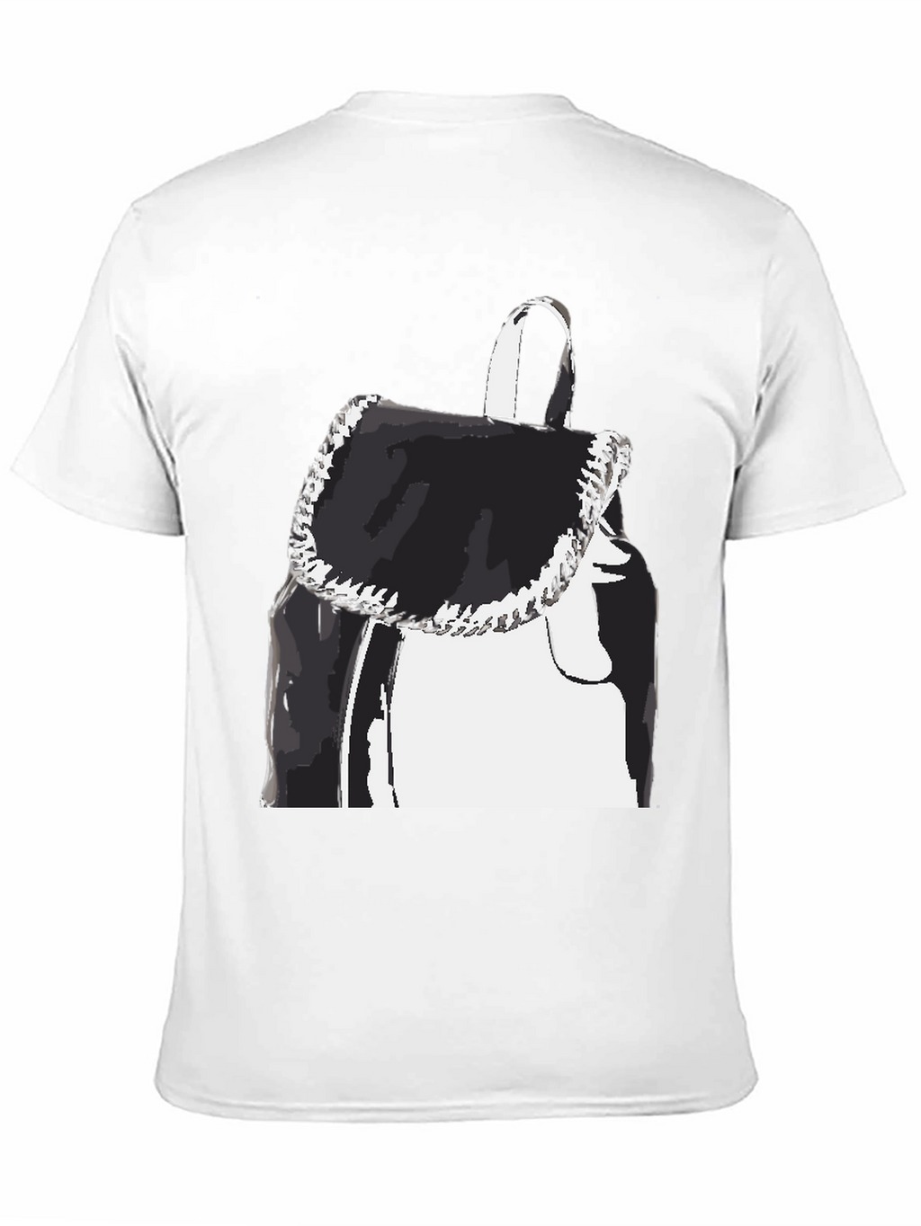 Black Graphic Tee - Backpack Print