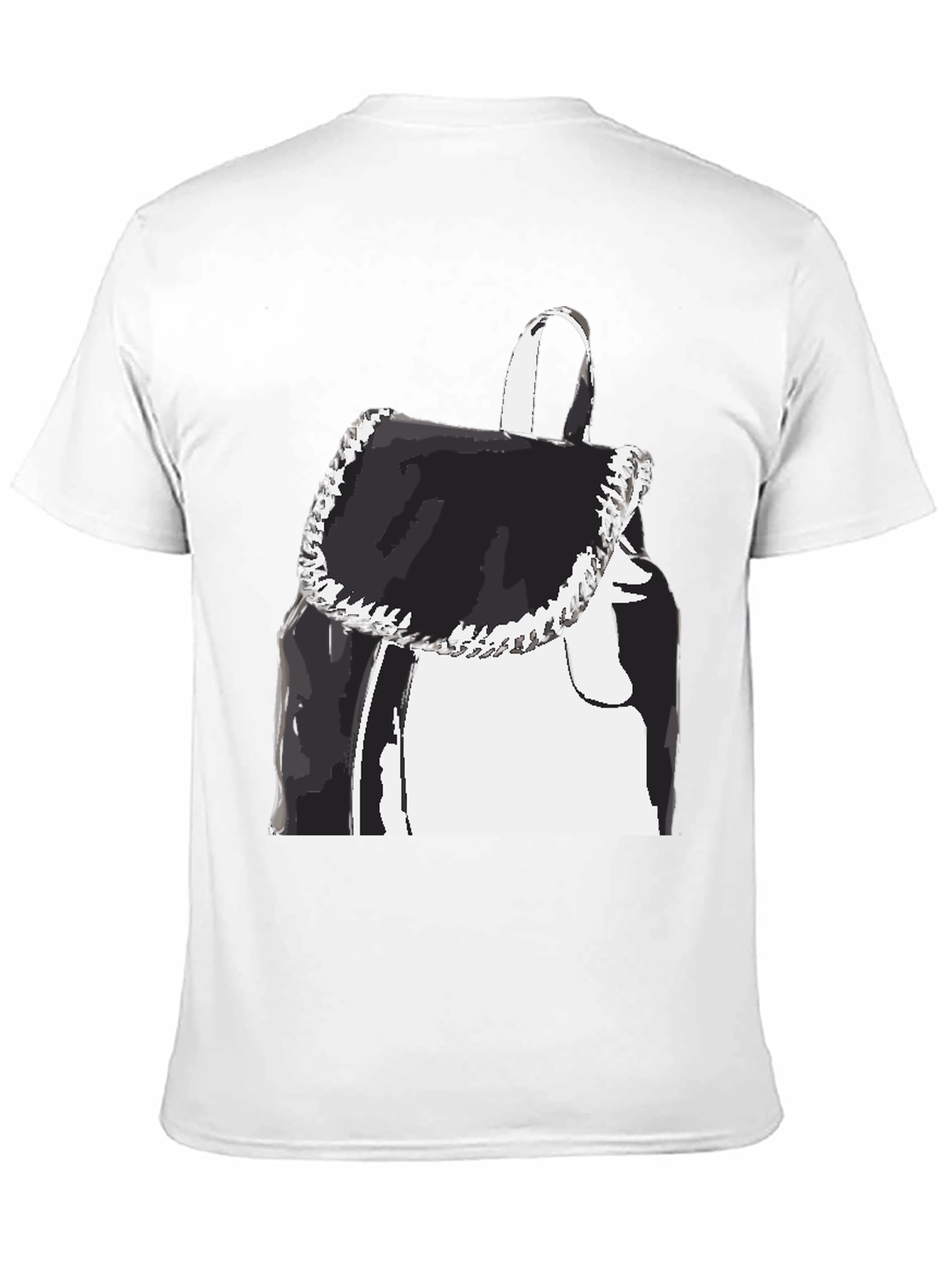 Black Graphic Tee - Backpack Print