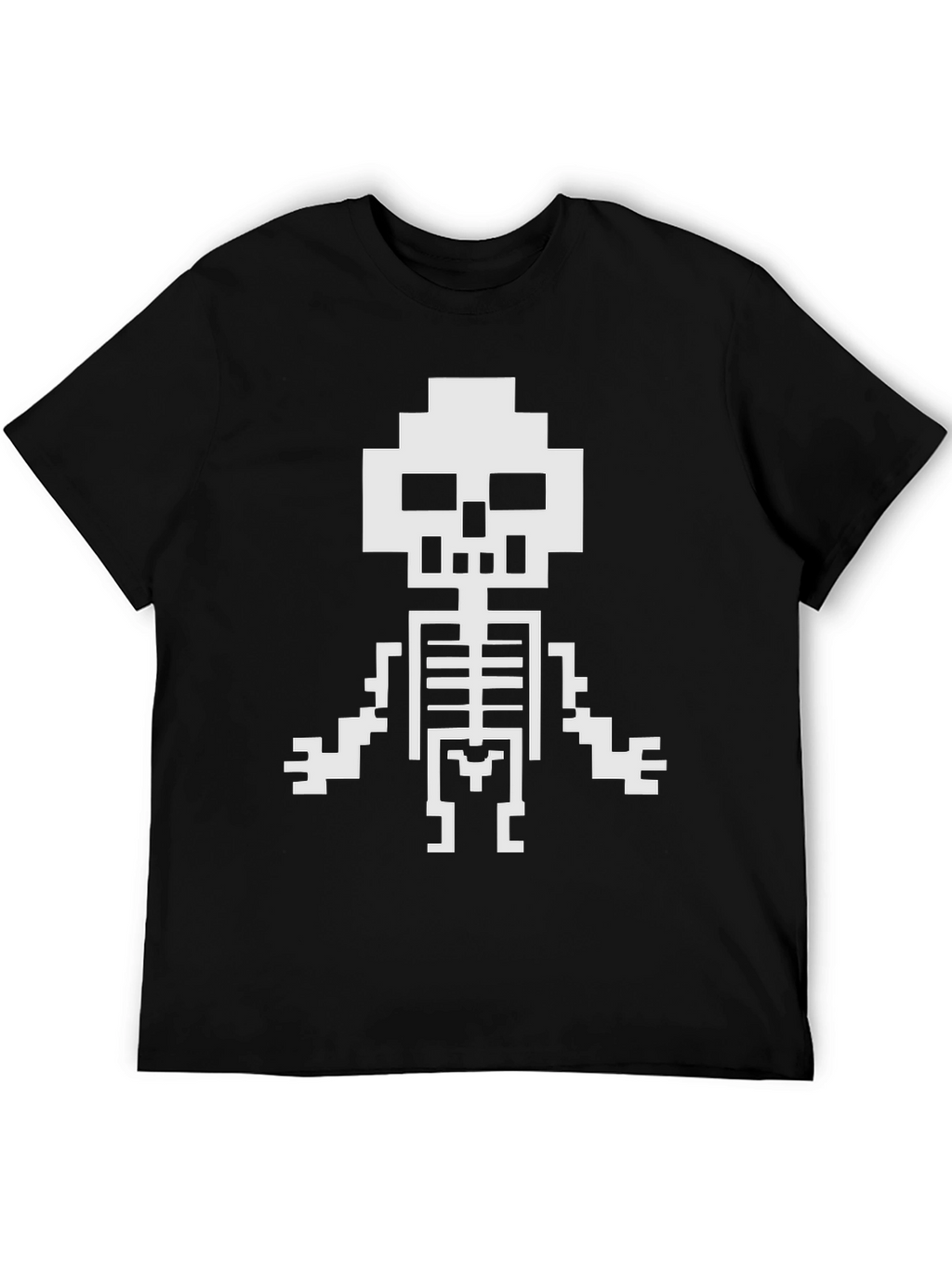 Pixel Skeleton Black Graphic Tee