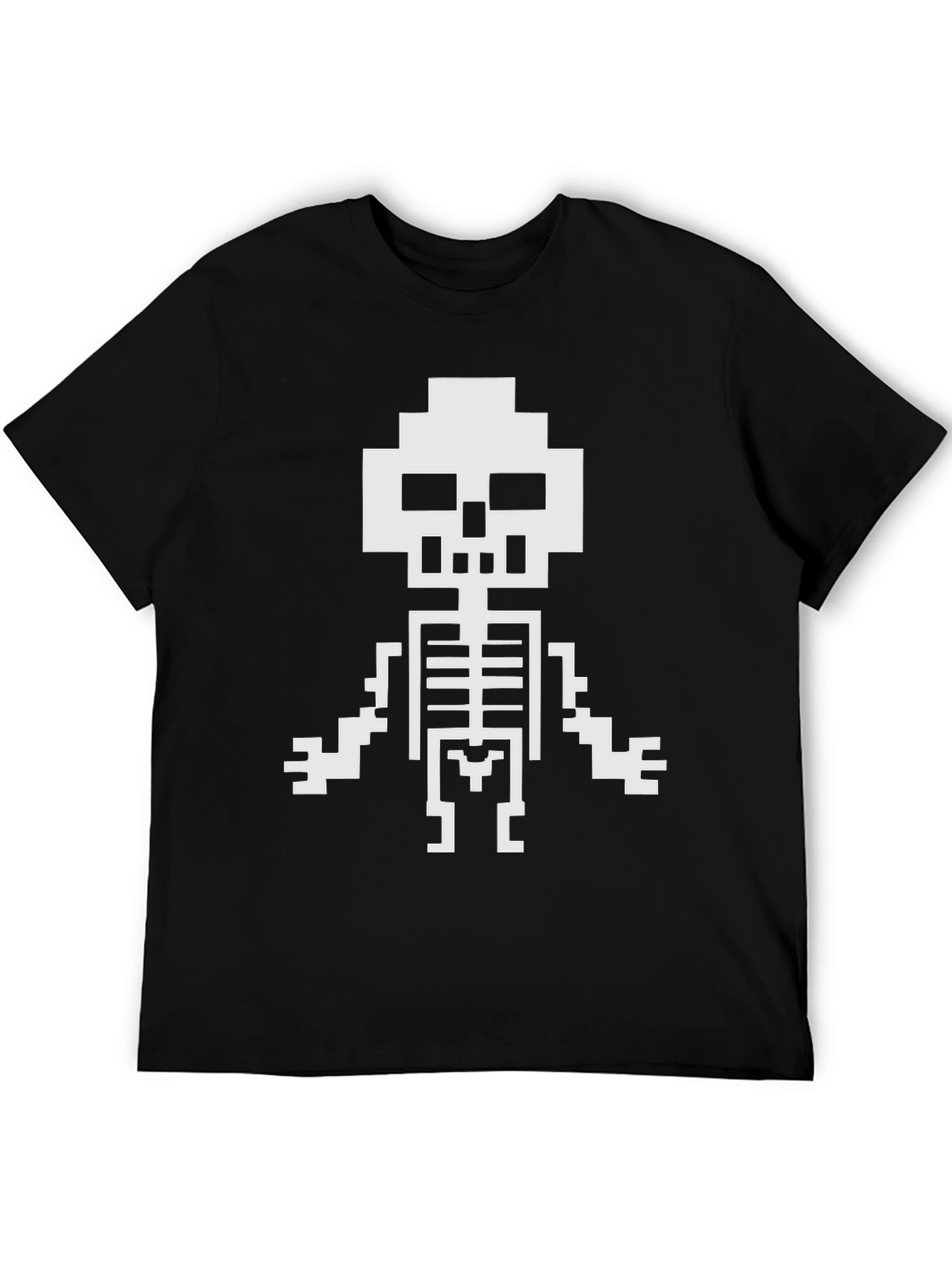 Pixel Skeleton Black Graphic Tee