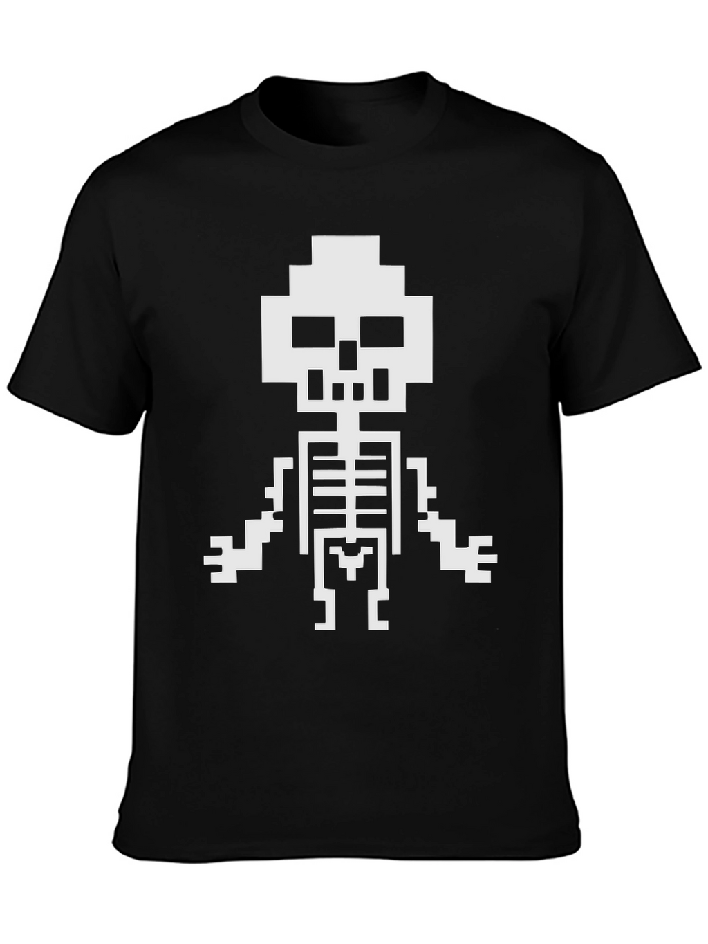 Pixel Skeleton Black Graphic Tee