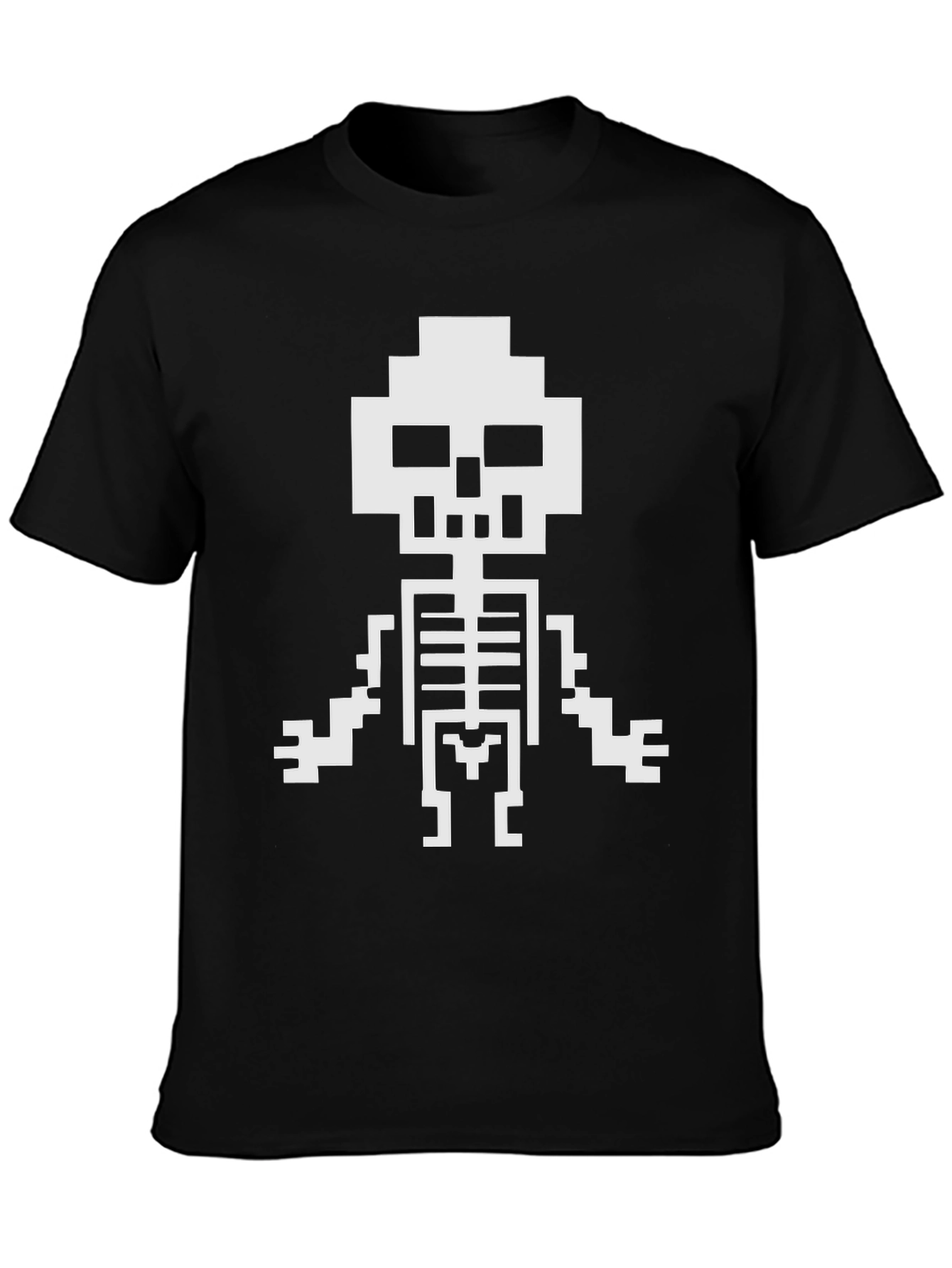 Pixel Skeleton Black Graphic Tee