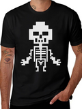 Pixel Skeleton Black Graphic Tee
