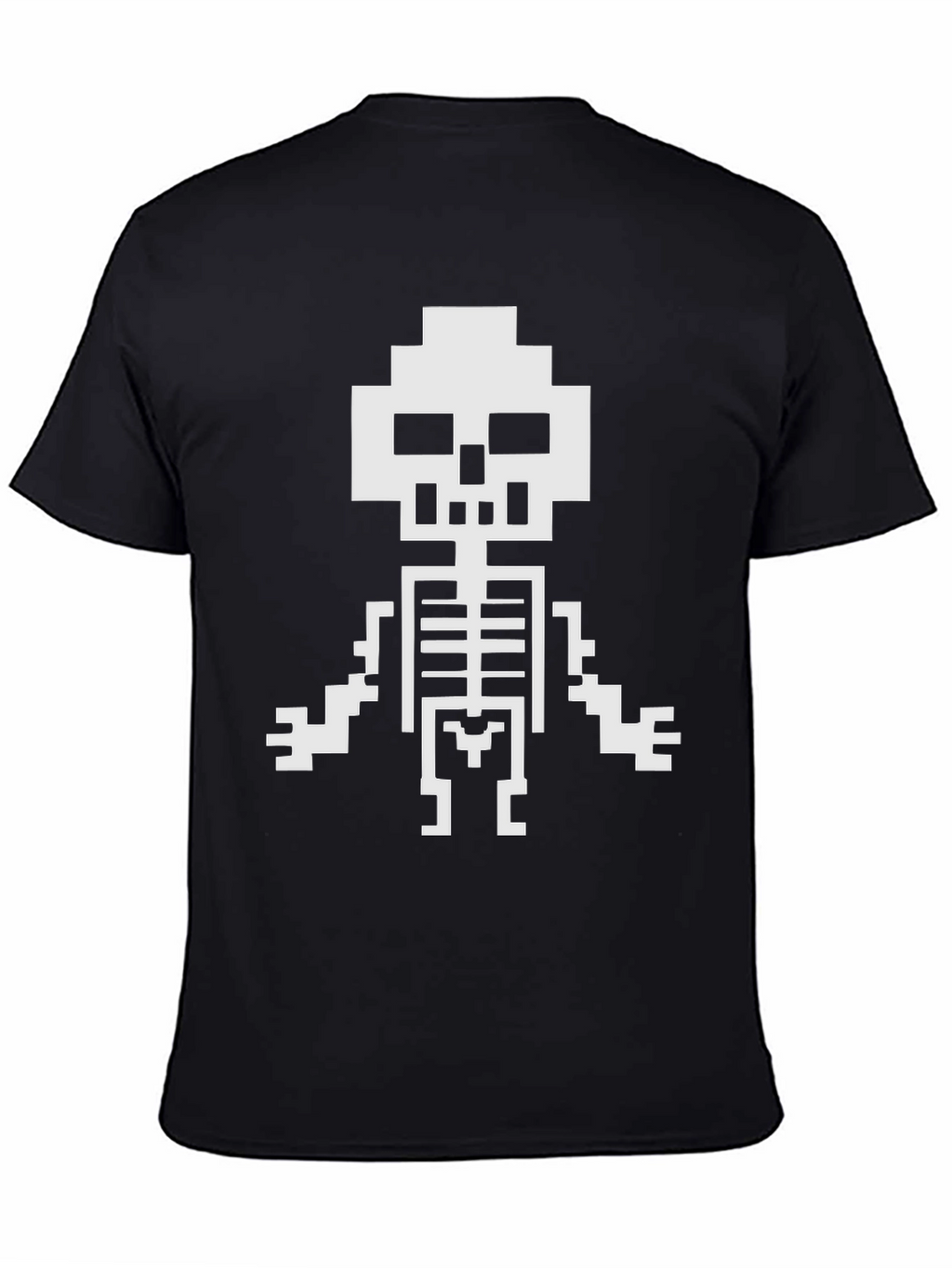 Pixel Skeleton Black Graphic Tee