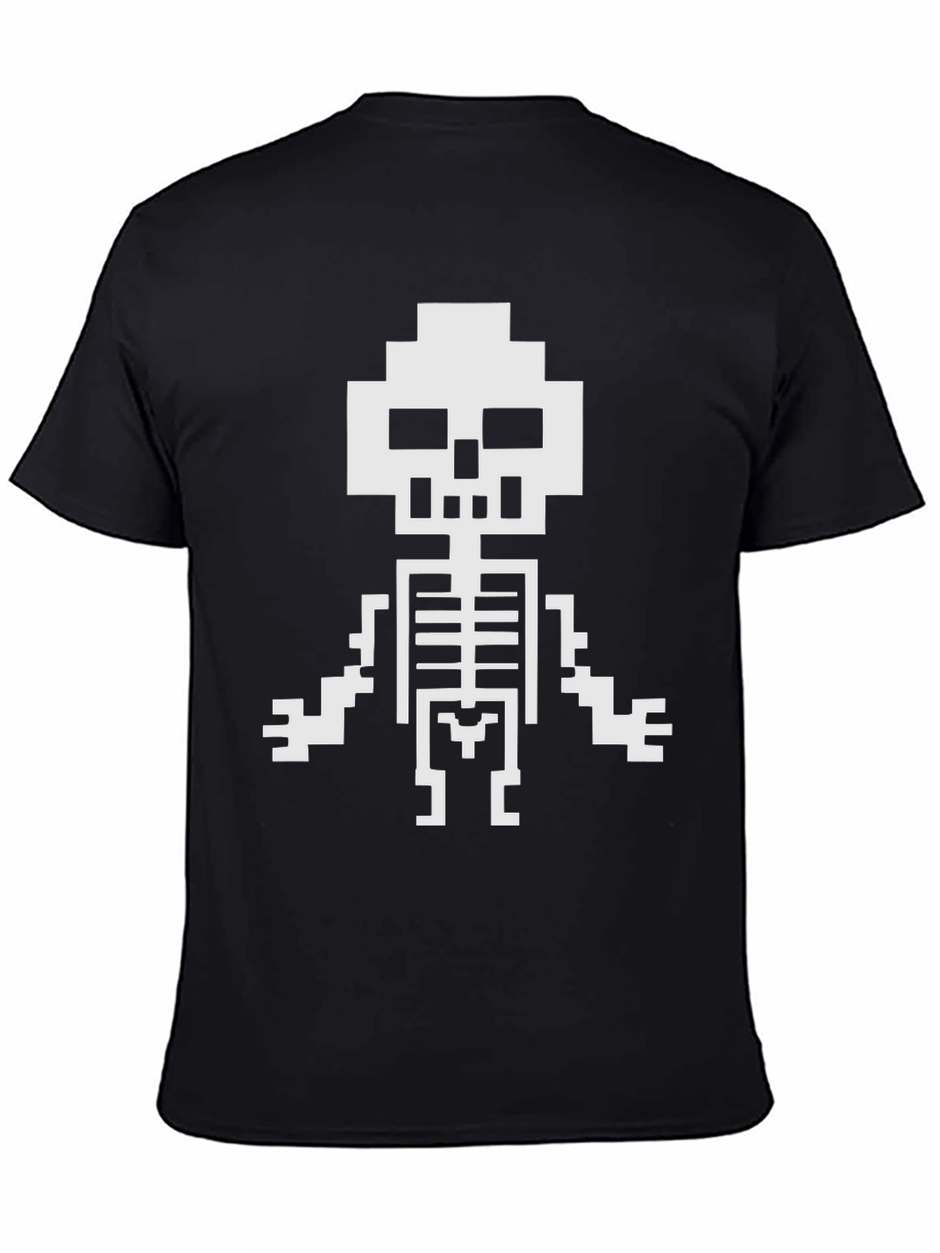 Pixel Skeleton Black Graphic Tee