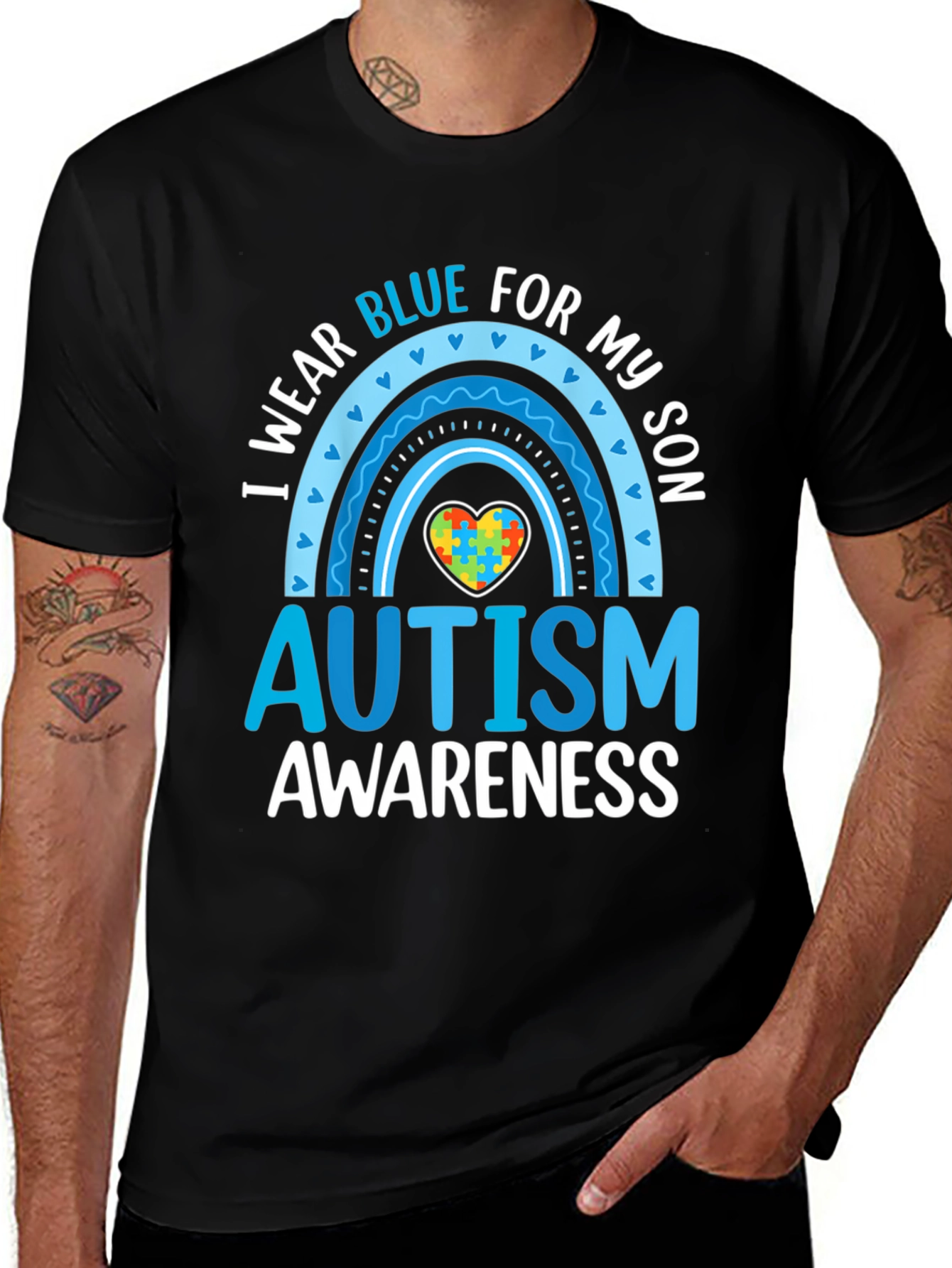 Autism Awareness Tee - I Wear Blue For My Son