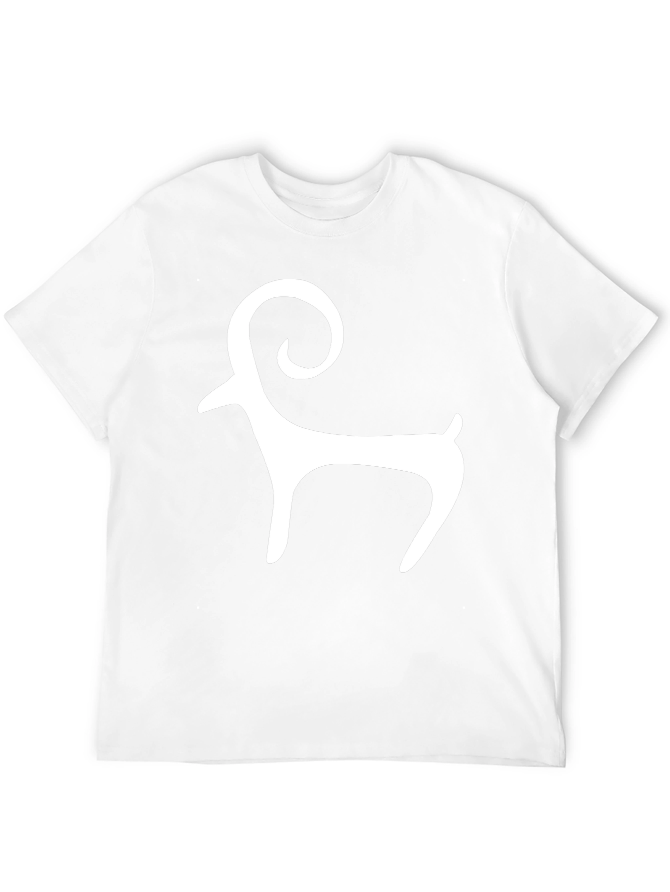 Black Tee with White Ram Graphic