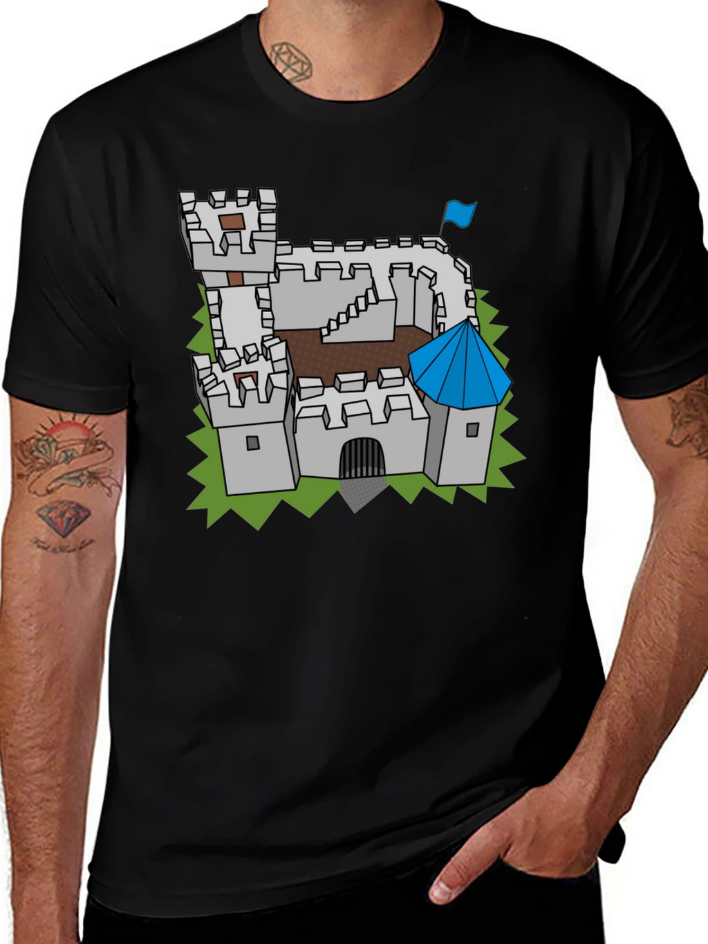 Castle Graphic Tee - Medieval Fortress Design