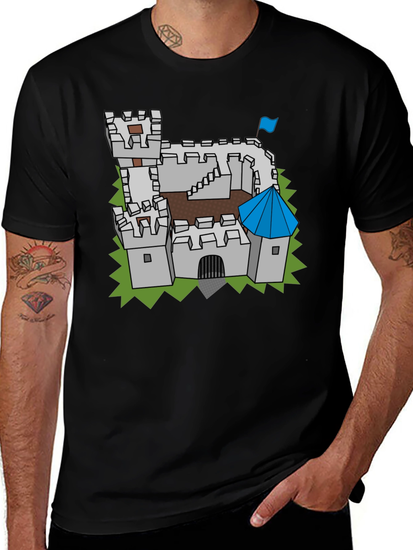 Castle Graphic Tee - Medieval Fortress Design