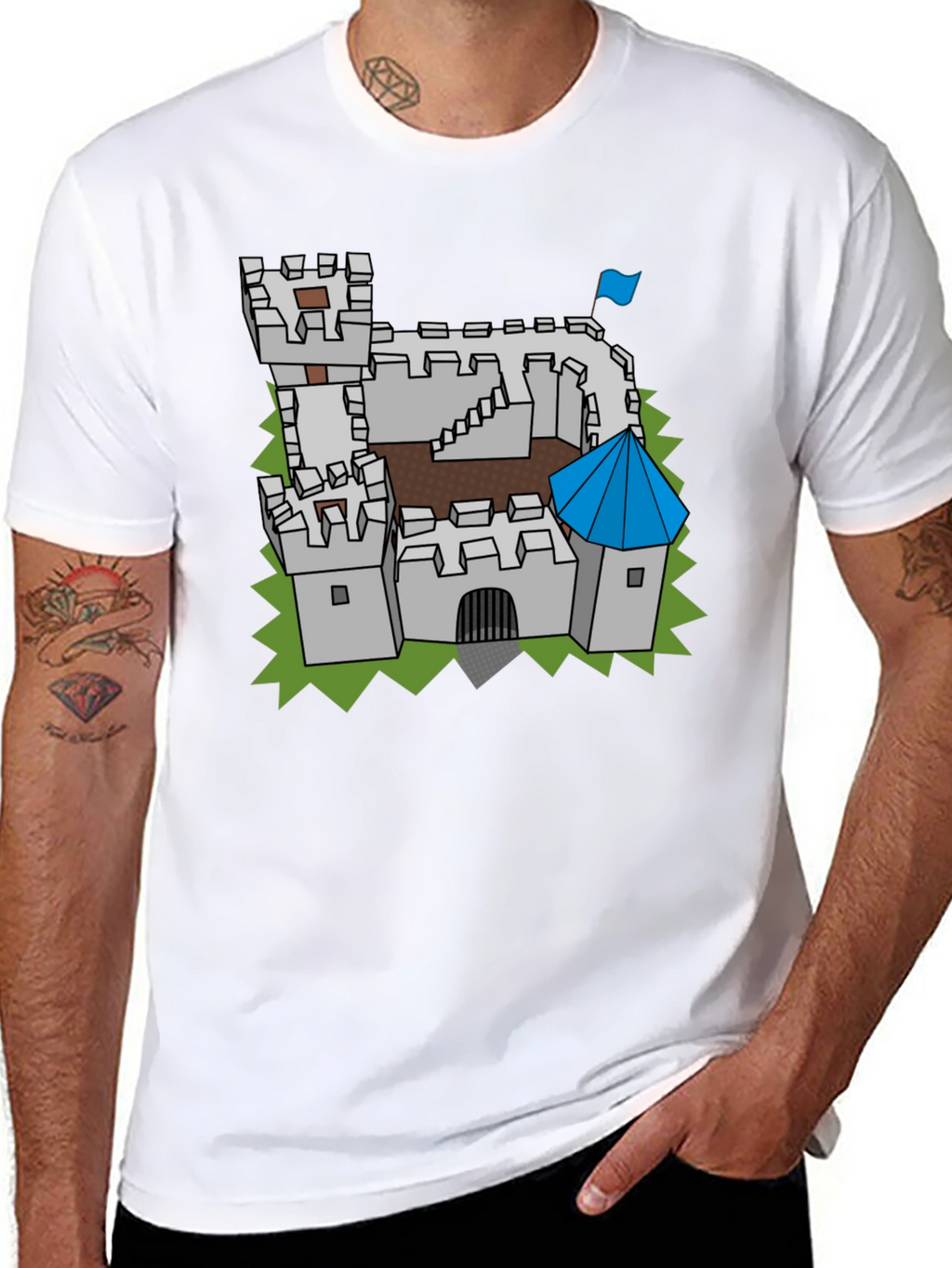 Castle Graphic Tee - Medieval Fortress Design