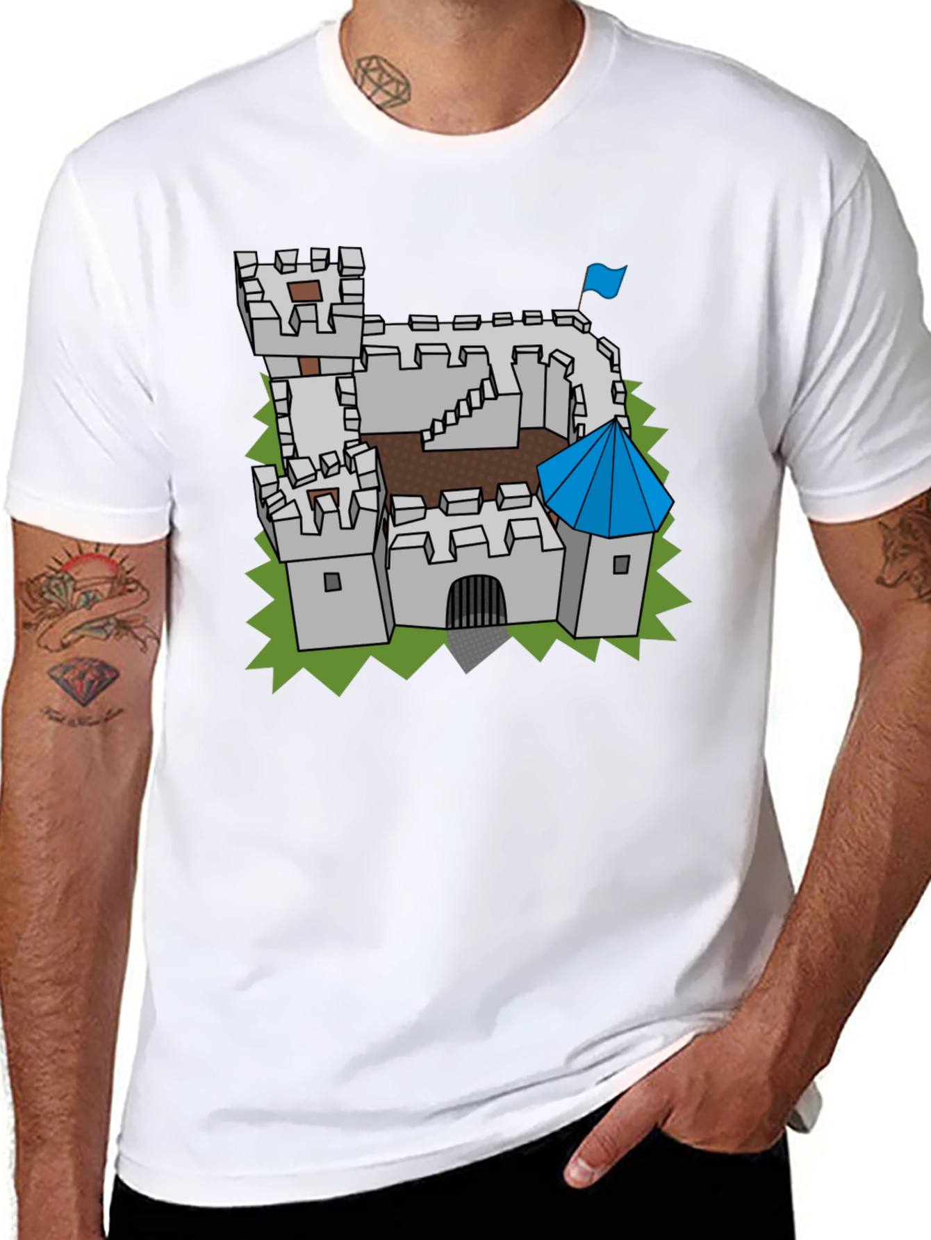 Castle Graphic Tee - Medieval Fortress Design