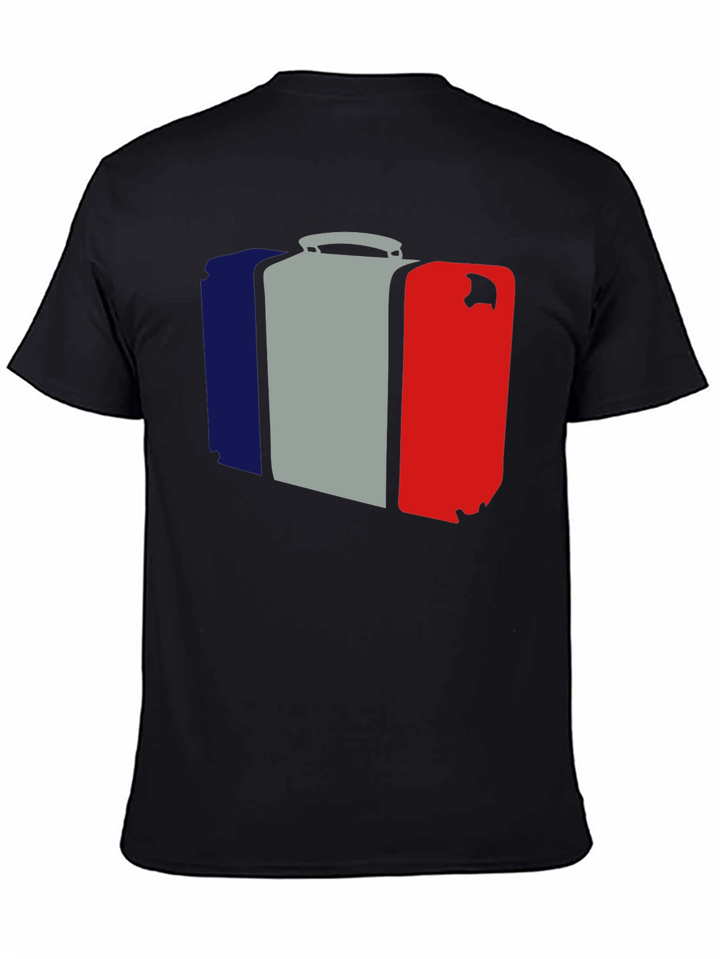 French Flag Suitcase Graphic Tee - Stylish Travel Shirt