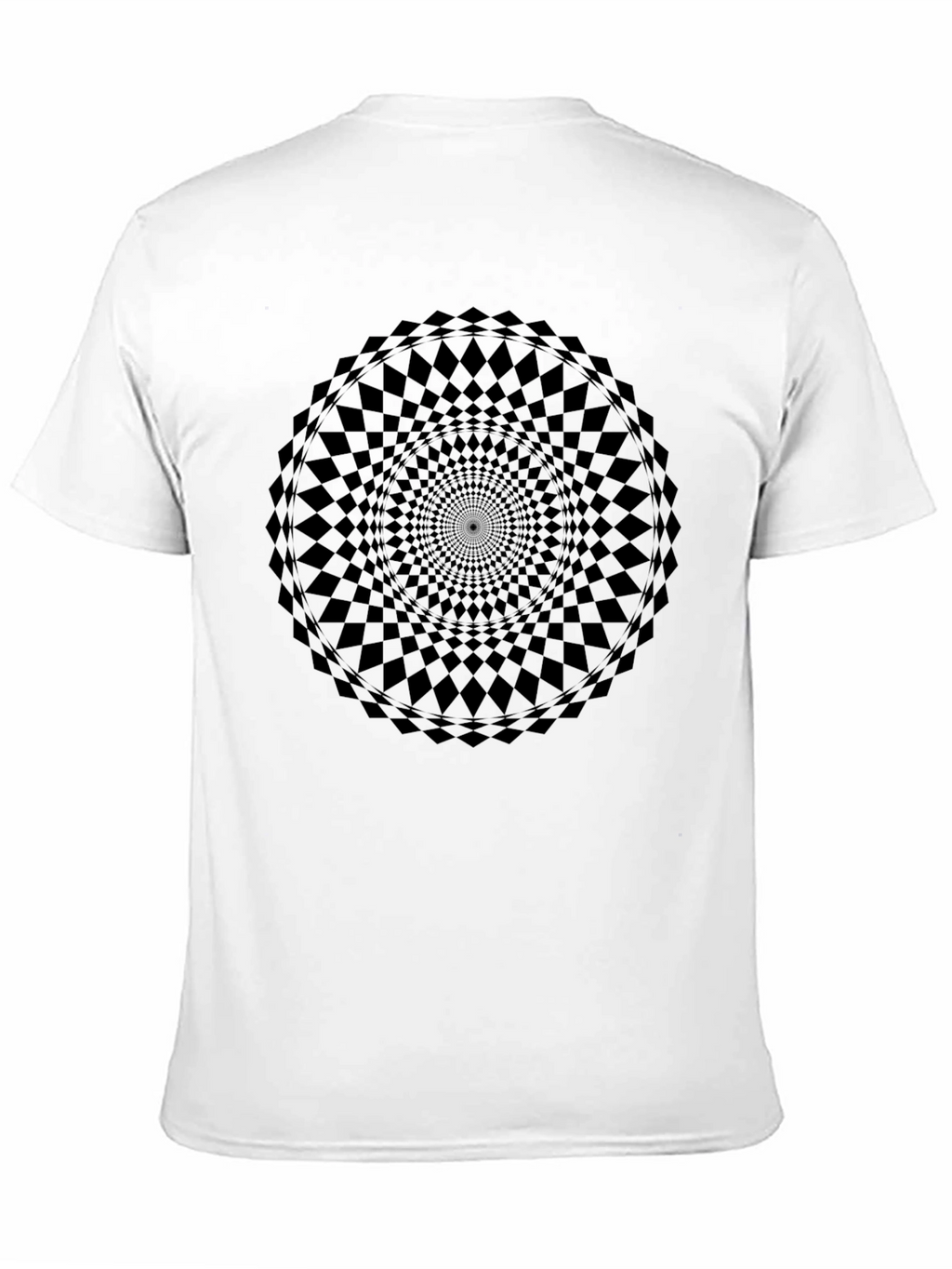 Optical Illusion Mandala T-Shirt - Black