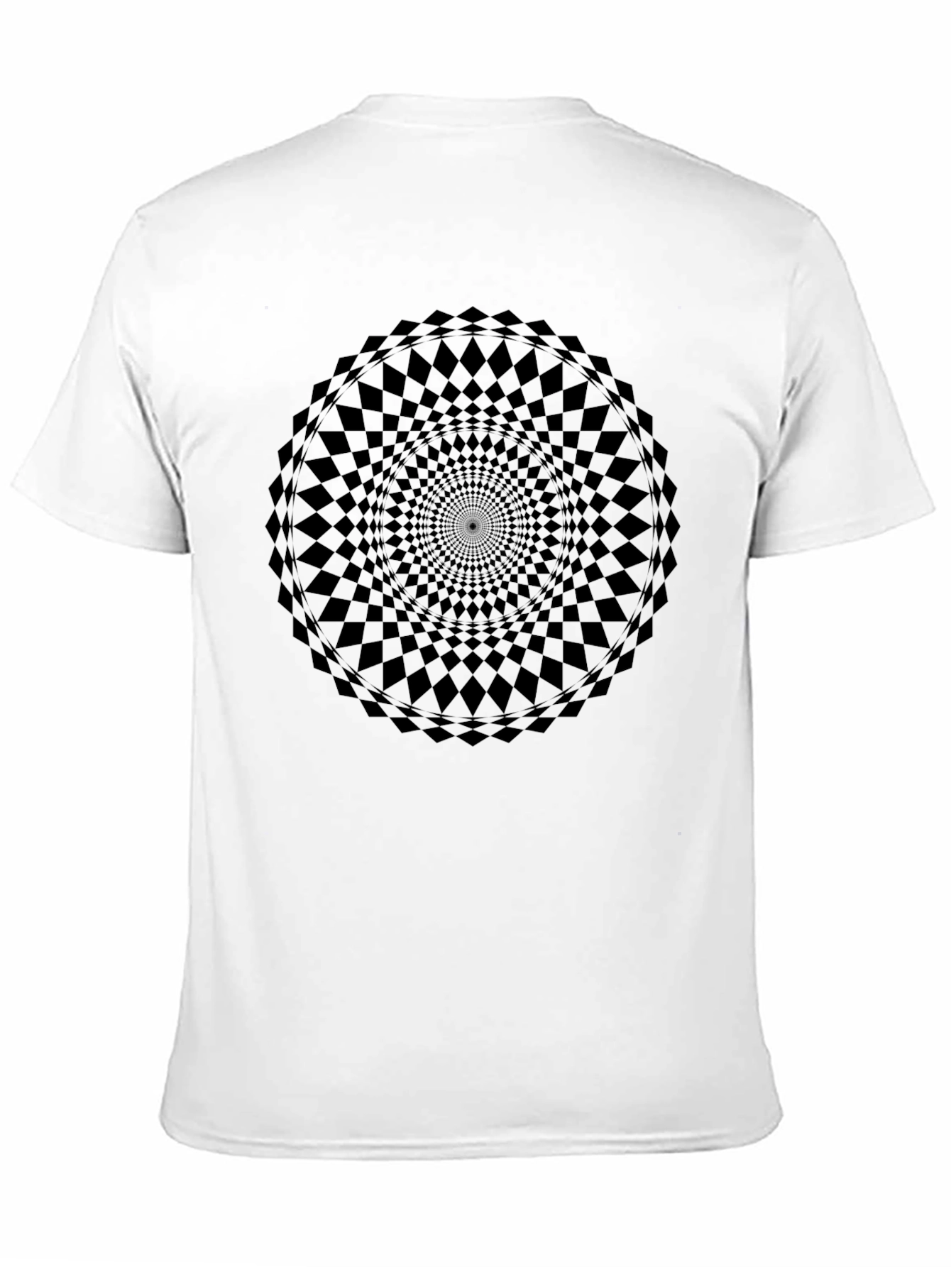 Optical Illusion Mandala T-Shirt - Black