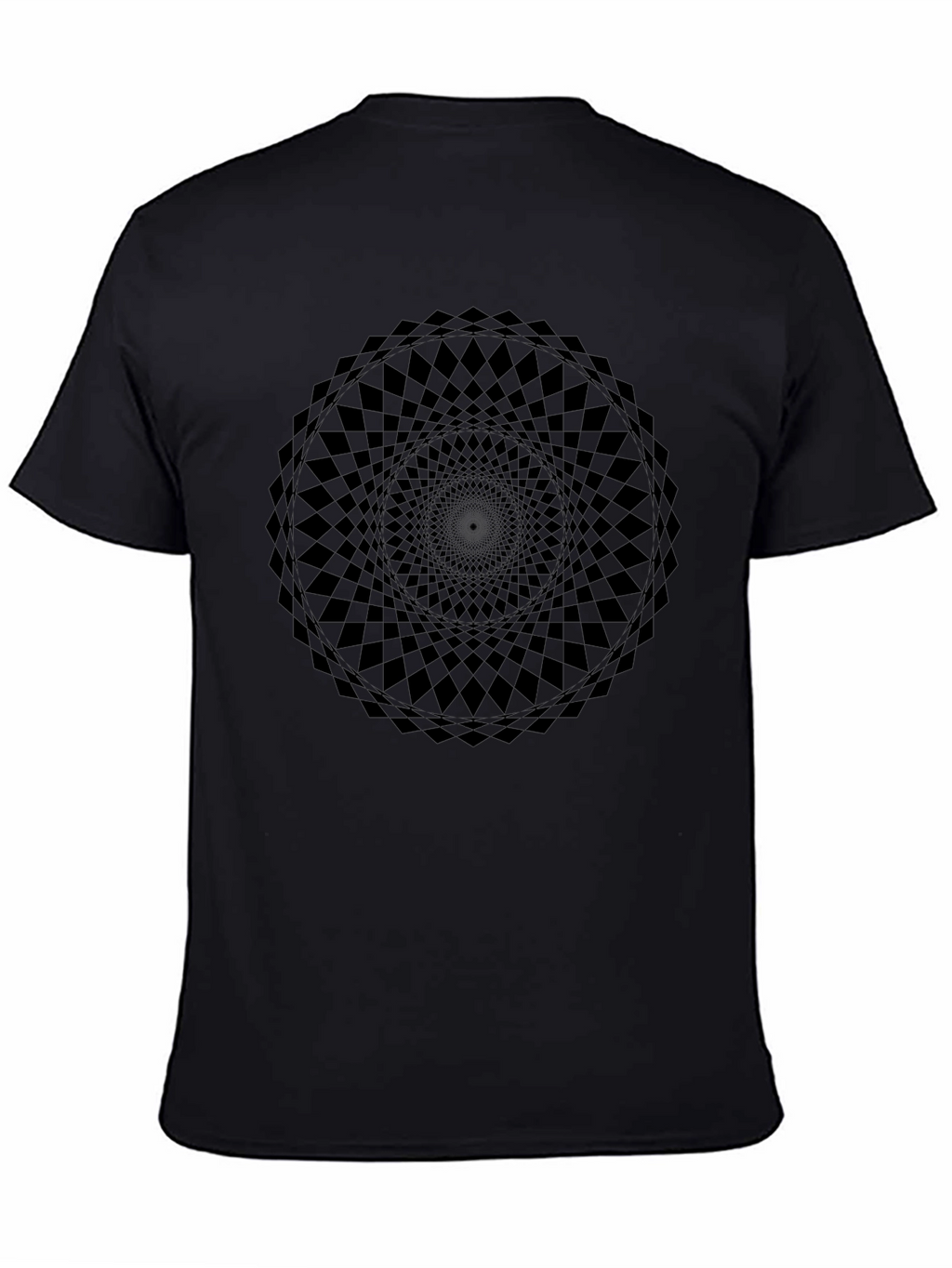 Optical Illusion Mandala T-Shirt - Black