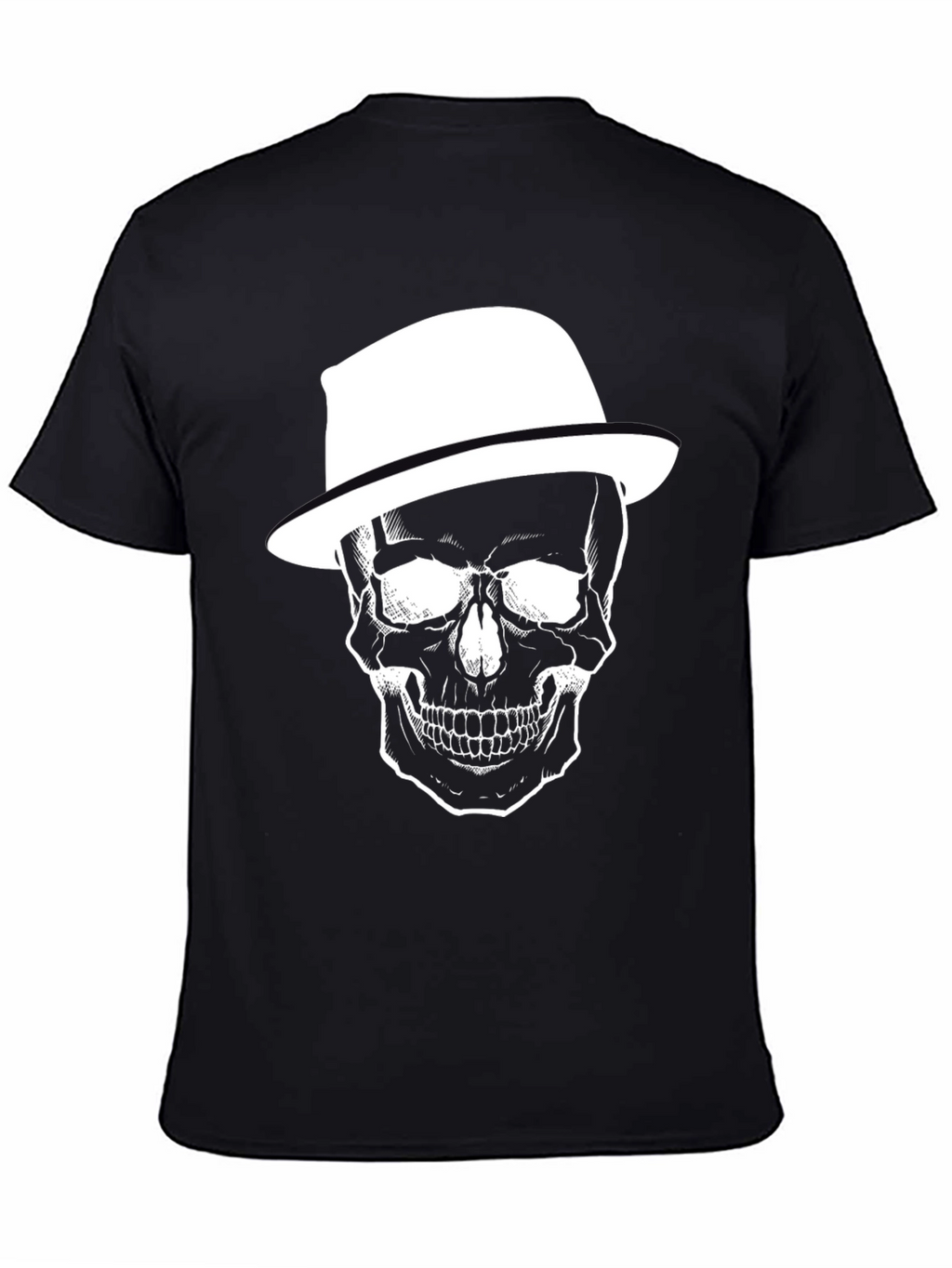 Skull with Hat Graphic Print Mens T-Shirt