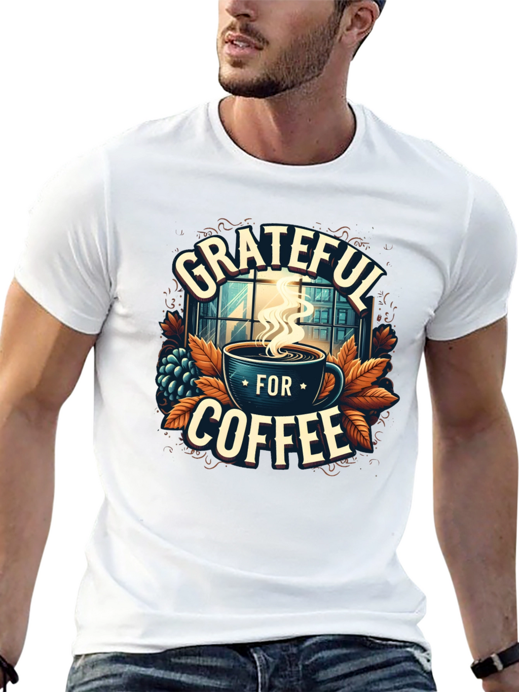 Grateful For Coffee Graphic T-Shirt