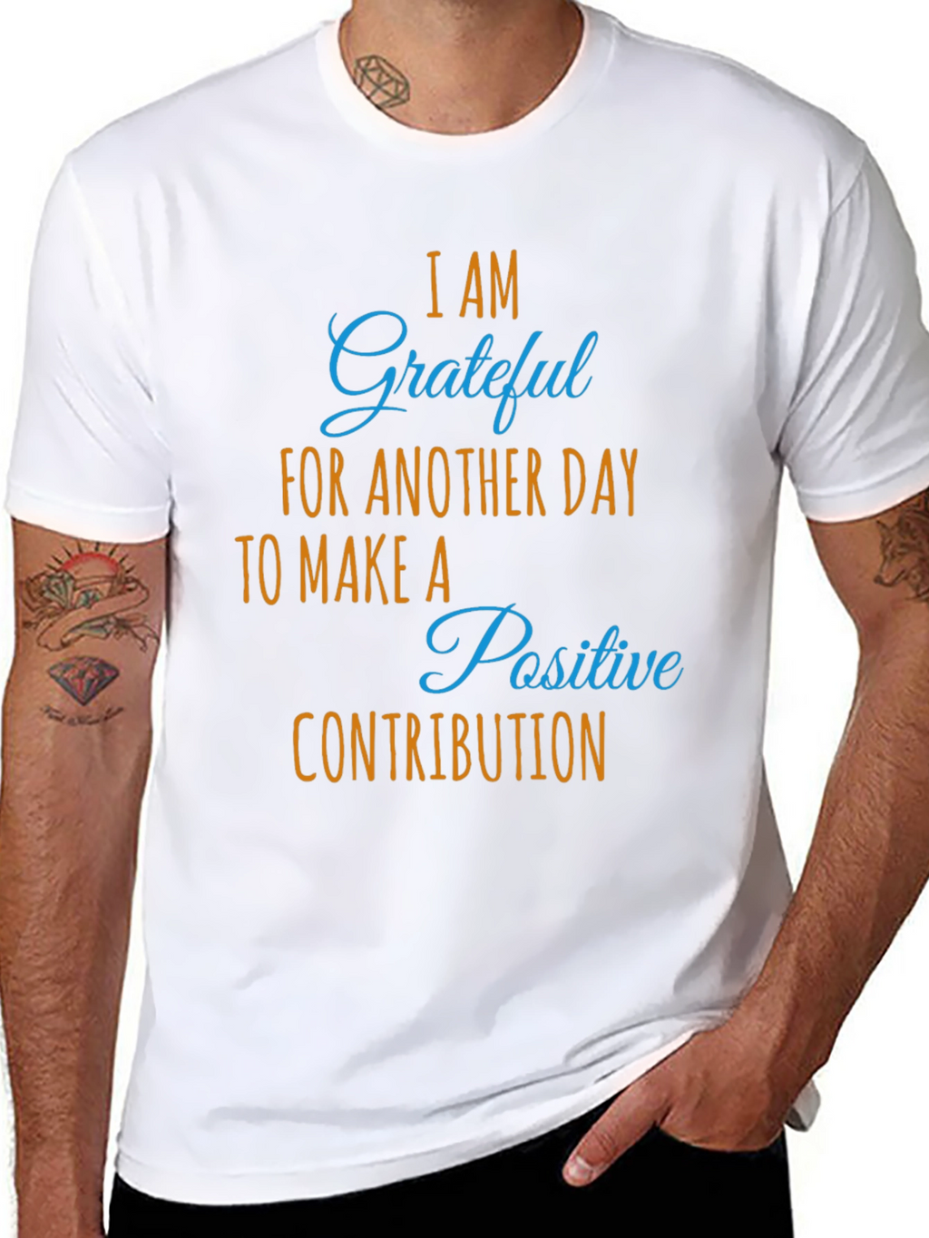 Grateful Daily Positive Contribution Graphic Tee