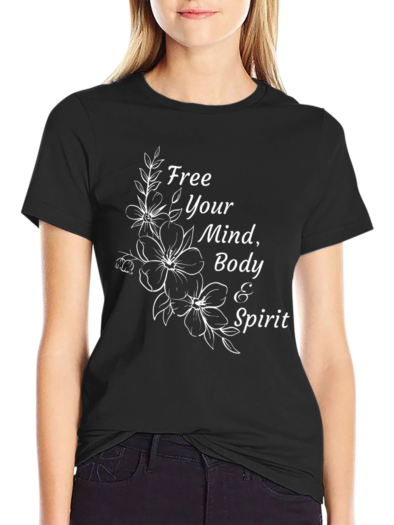 Free Mind Body & Spirit Floral T-Shirt