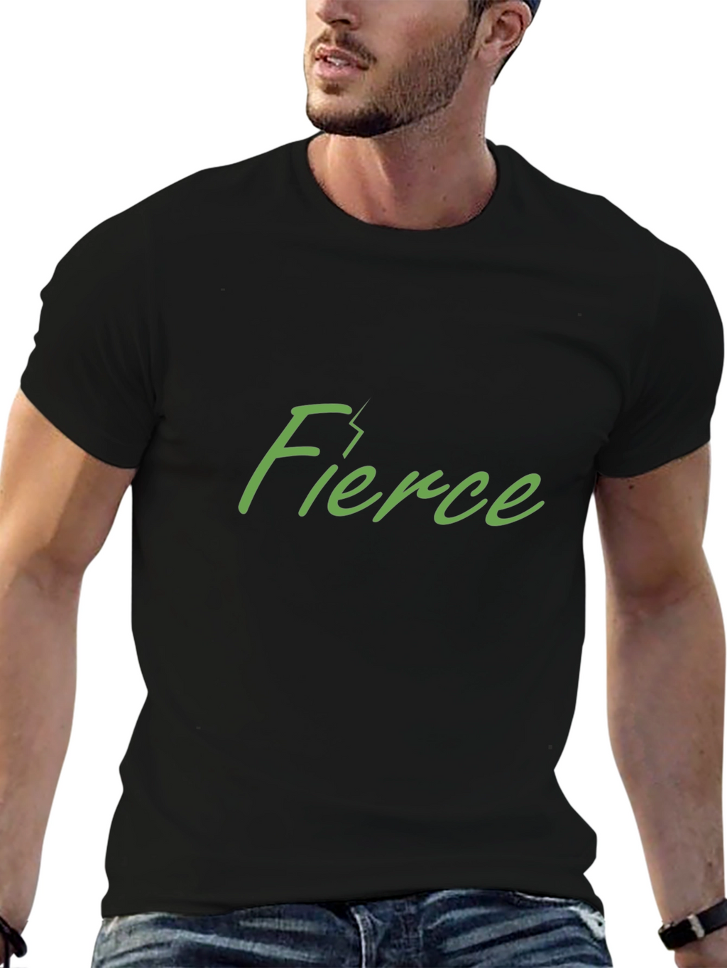 Fierce Graphic Tee - Stylish Black Cotton T-Shirt