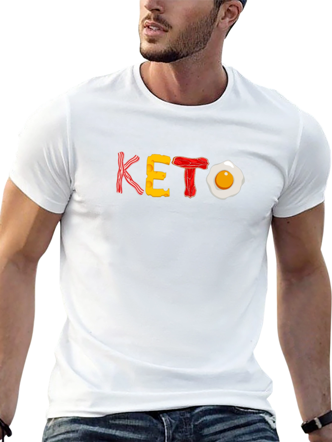 Keto Diet T-Shirt - Bacon Egg Cheese Design