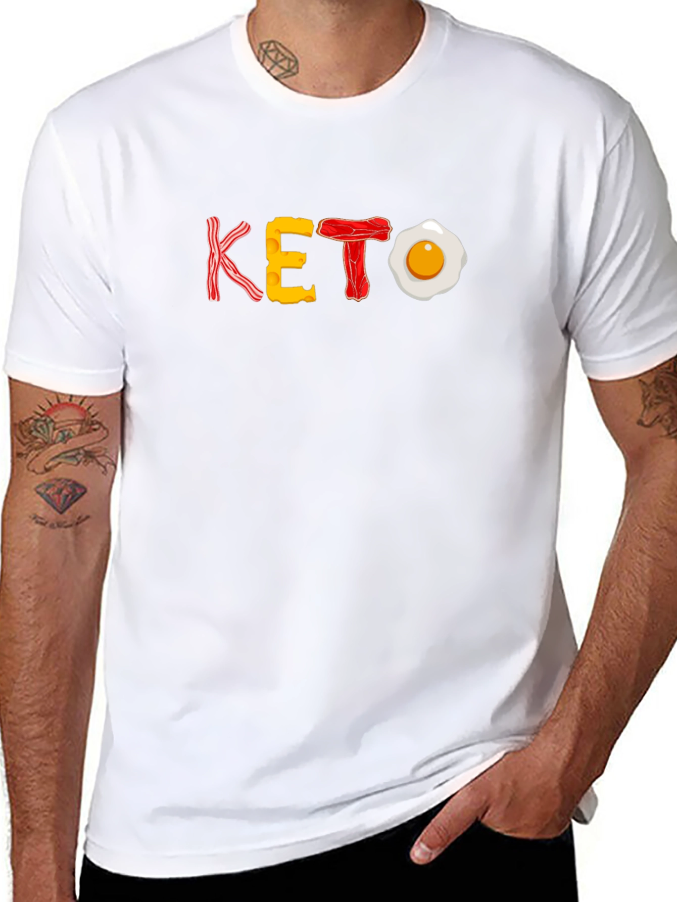 Keto Diet T-Shirt - Bacon Egg Cheese Design