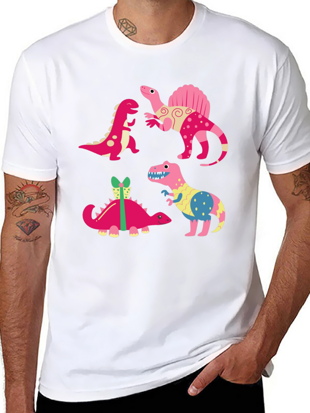 Dinosaur Print Black T-Shirt