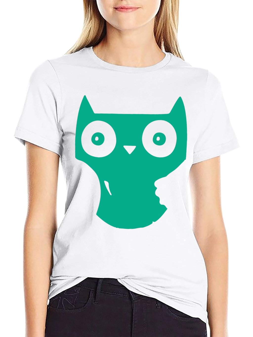 Cool Owl Graphic Print Black T-Shirt